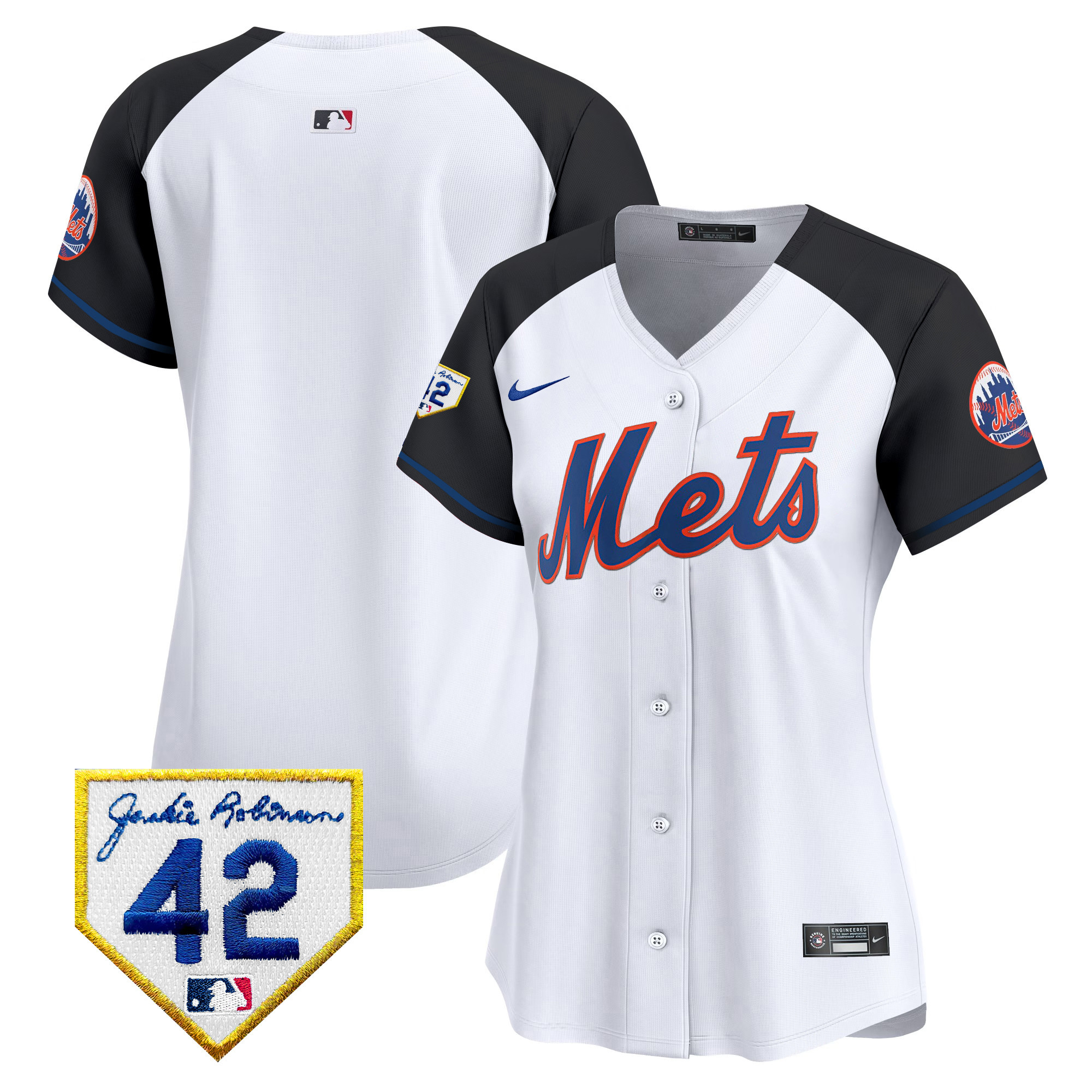 Women's New York Mets 2024 Jackie Robinson Patch Vapor Premier Limited Jersey - All Stitched