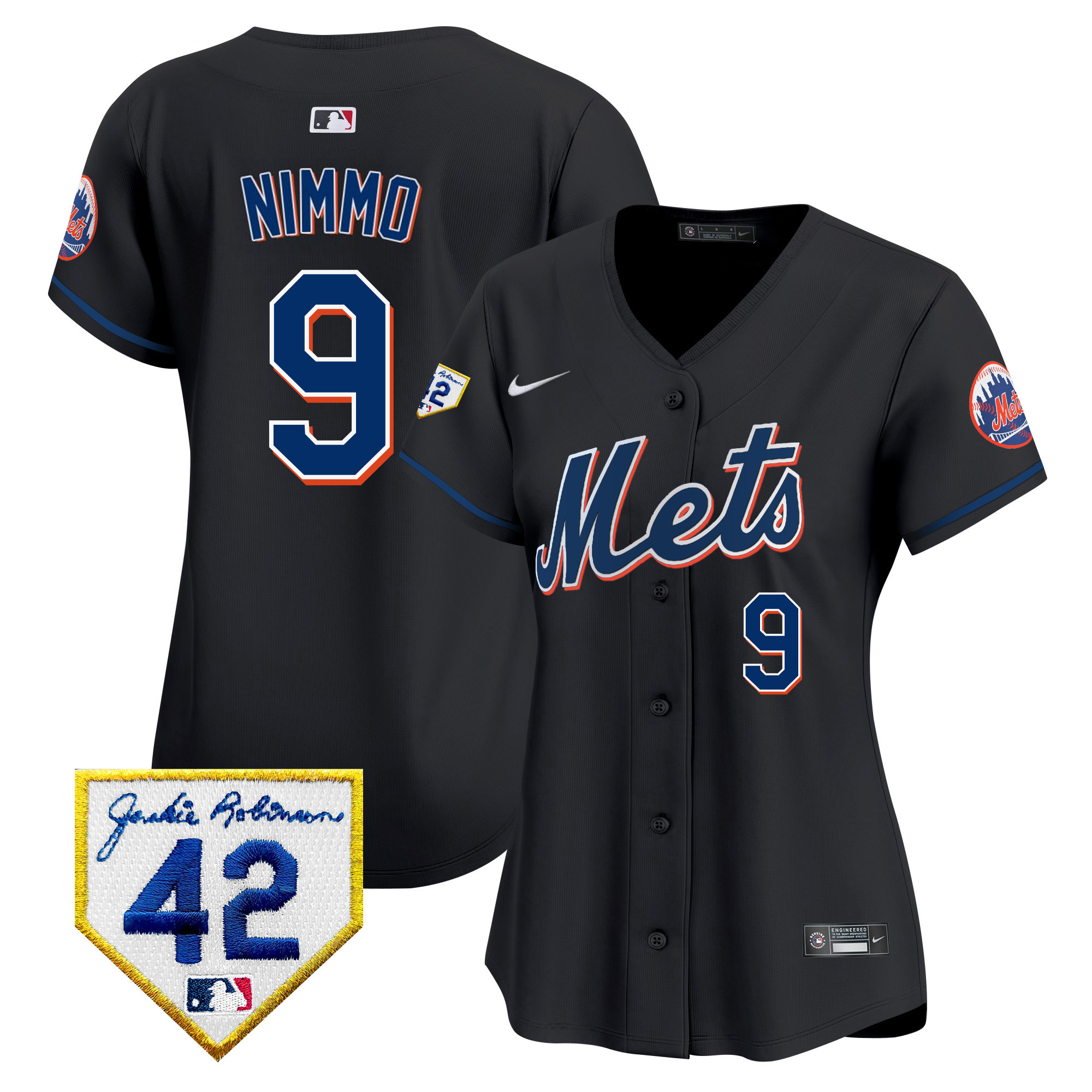 Women's New York Mets 2024 Jackie Robinson Patch Vapor Premier Limited Jersey - All Stitched