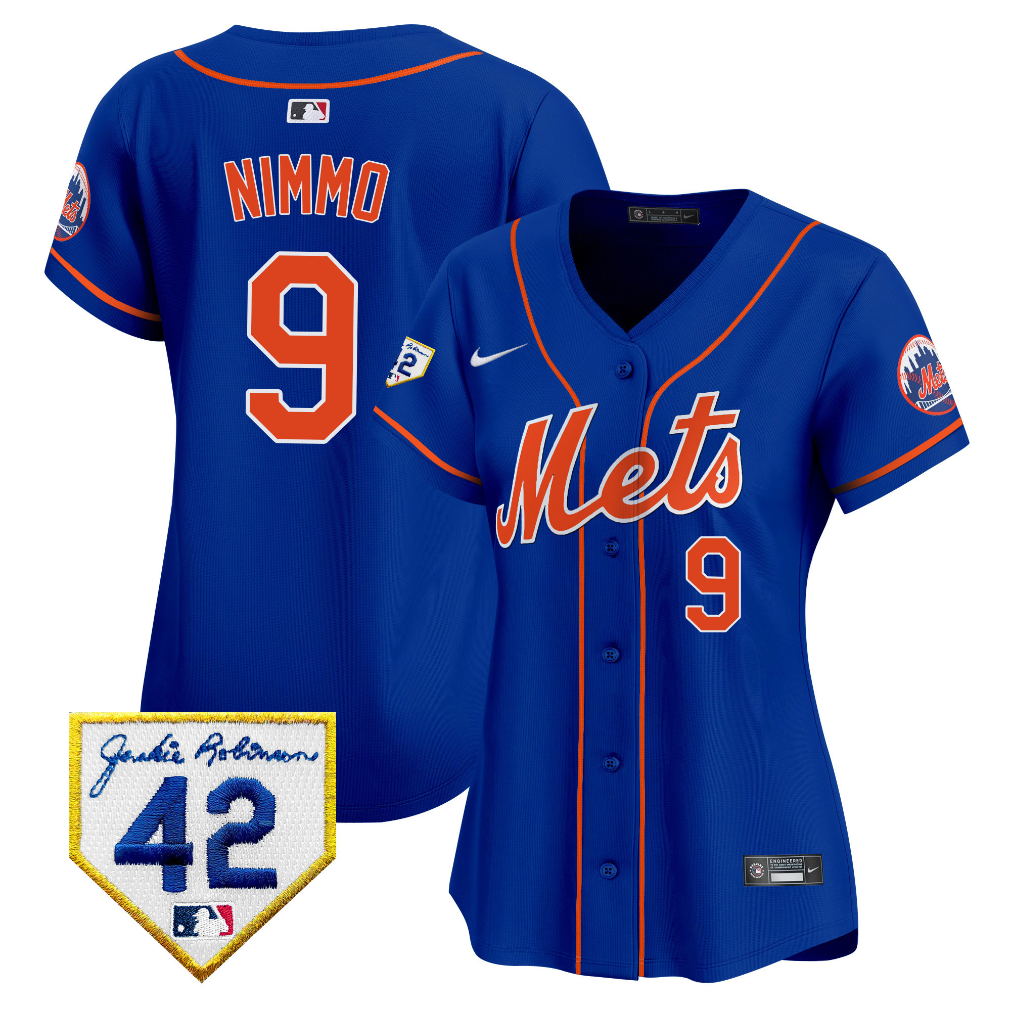 Women's New York Mets 2024 Jackie Robinson Patch Vapor Premier Limited Jersey - All Stitched