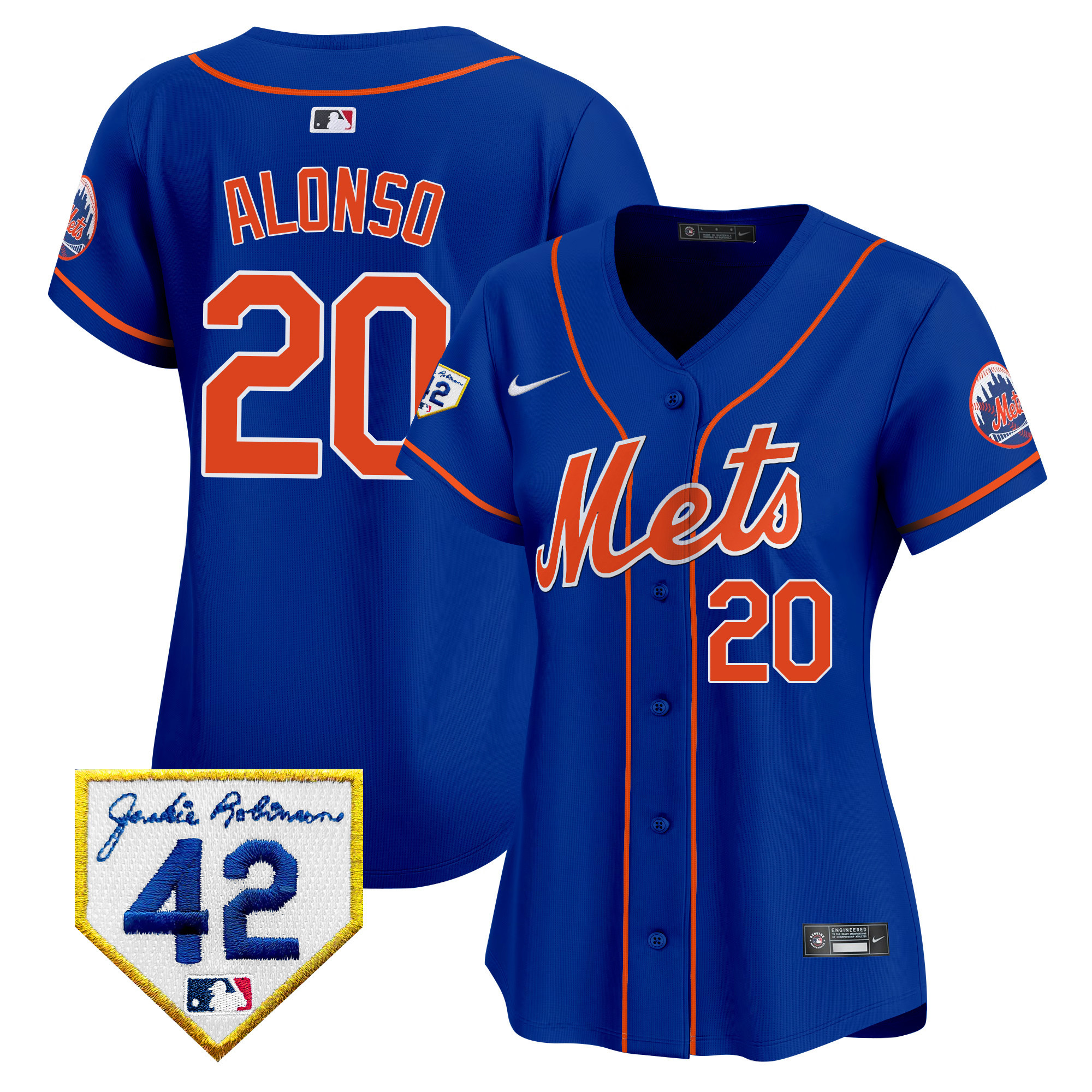 Women's New York Mets 2024 Jackie Robinson Patch Vapor Premier Limited Jersey - All Stitched