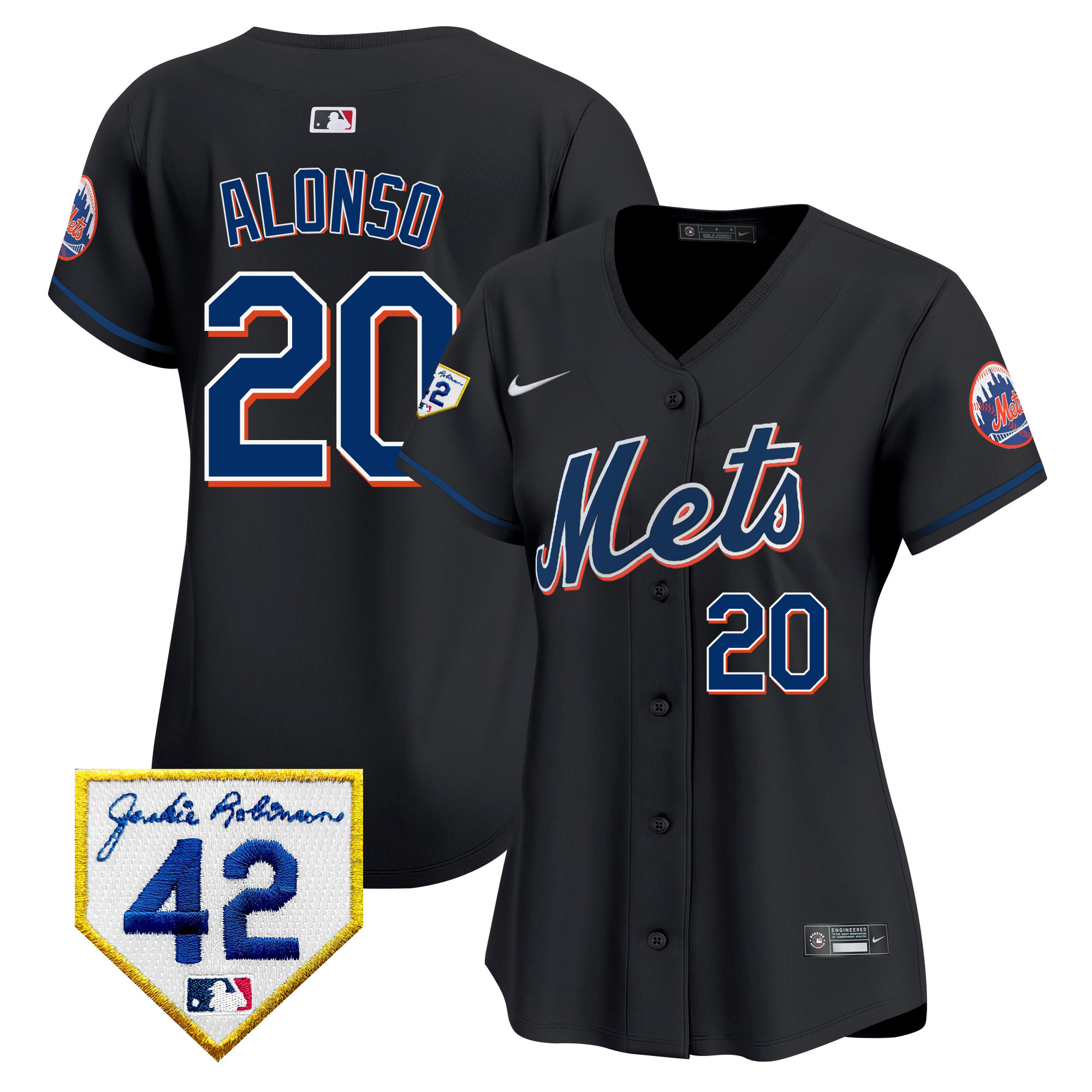 Women's New York Mets 2024 Jackie Robinson Patch Vapor Premier Limited Jersey - All Stitched