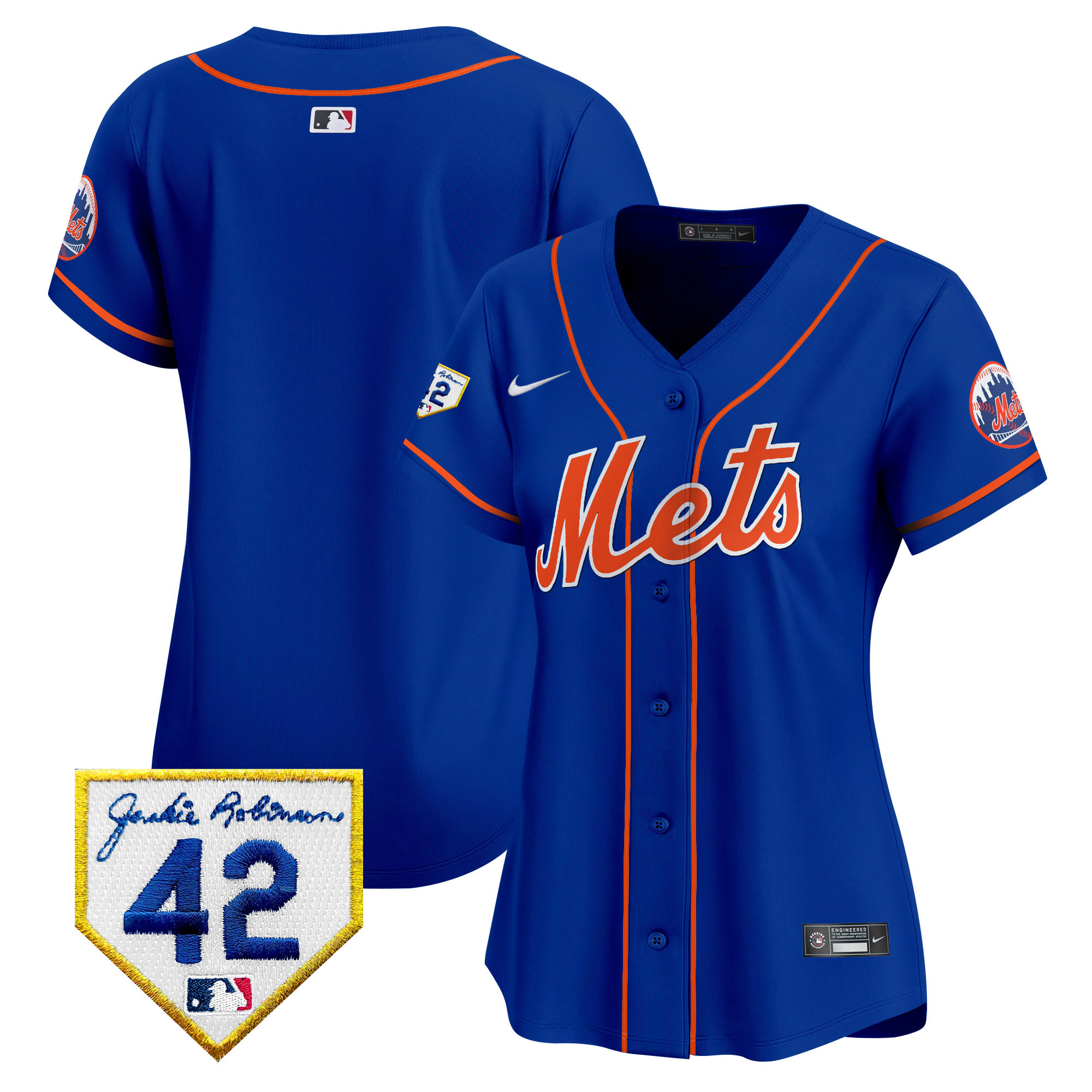 Women's New York Mets 2024 Jackie Robinson Patch Vapor Premier Limited Jersey - All Stitched