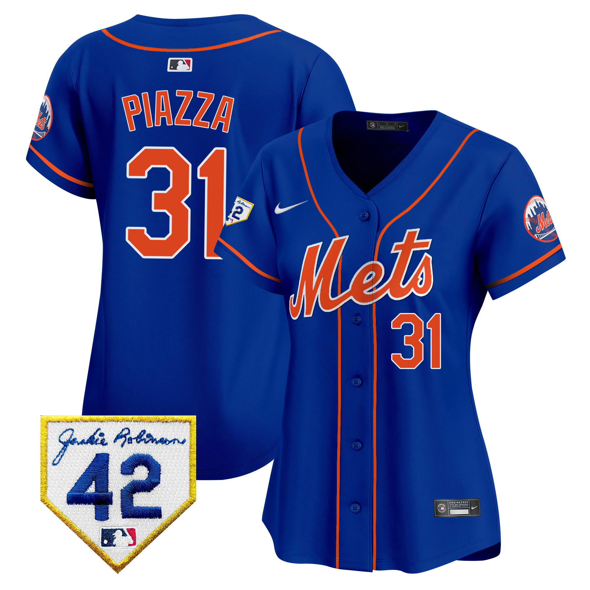 Women's New York Mets 2024 Jackie Robinson Patch Vapor Premier Limited Jersey - All Stitched