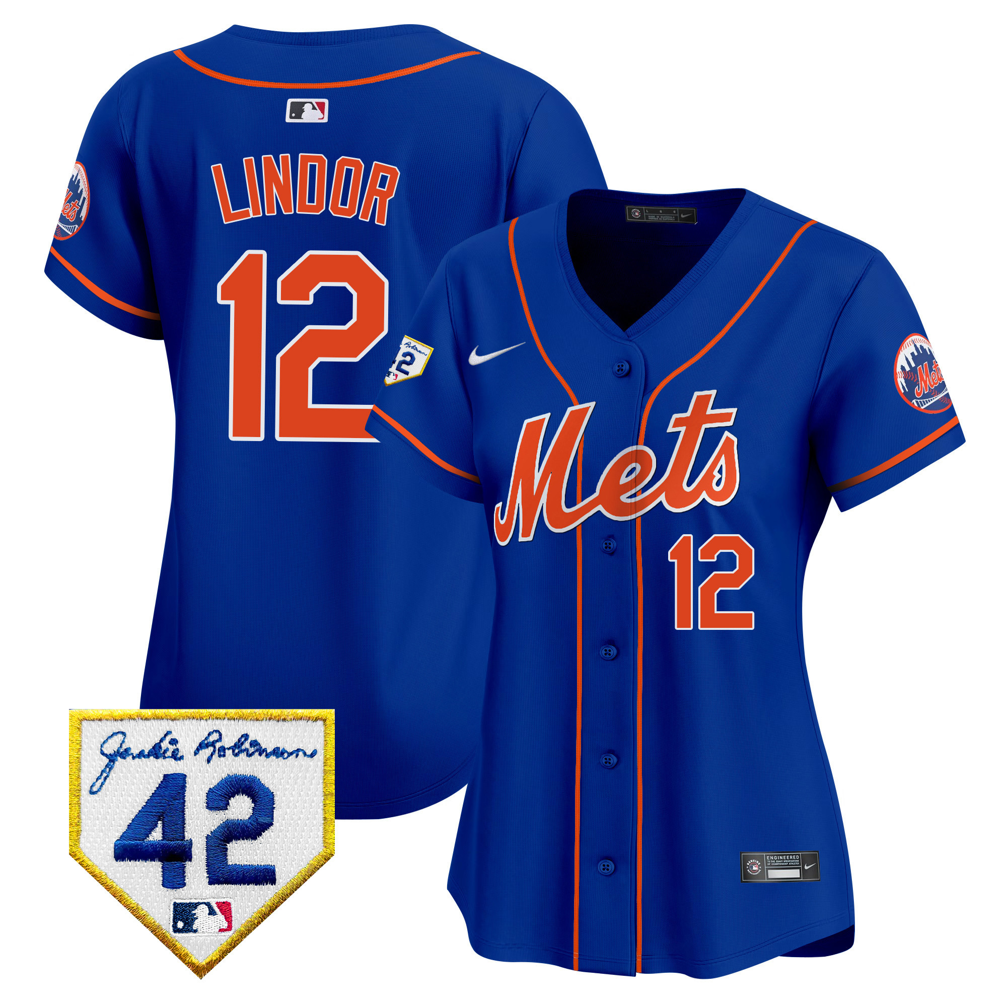 Women's New York Mets 2024 Jackie Robinson Patch Vapor Premier Limited Jersey - All Stitched