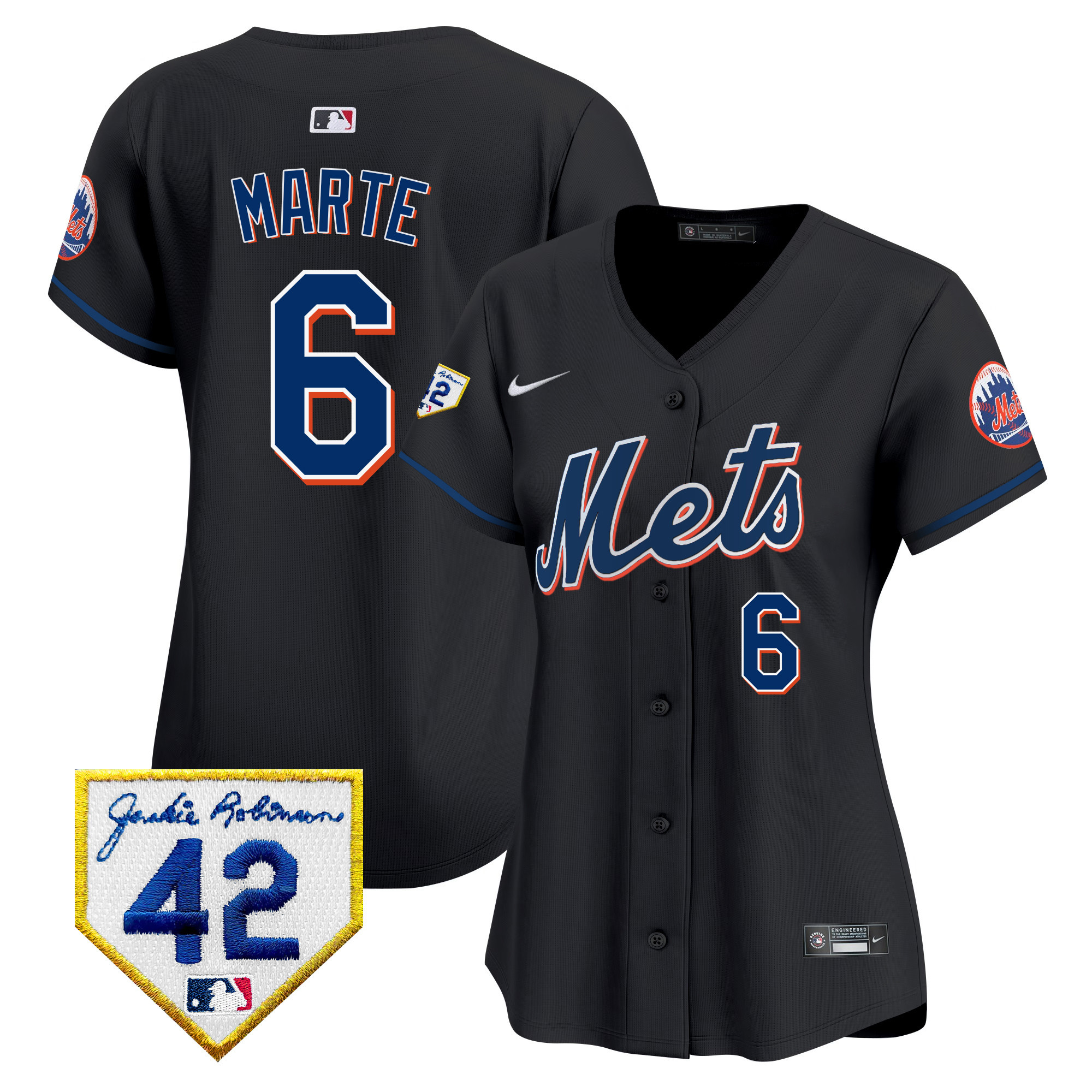 Women's New York Mets 2024 Jackie Robinson Patch Vapor Premier Limited Jersey - All Stitched