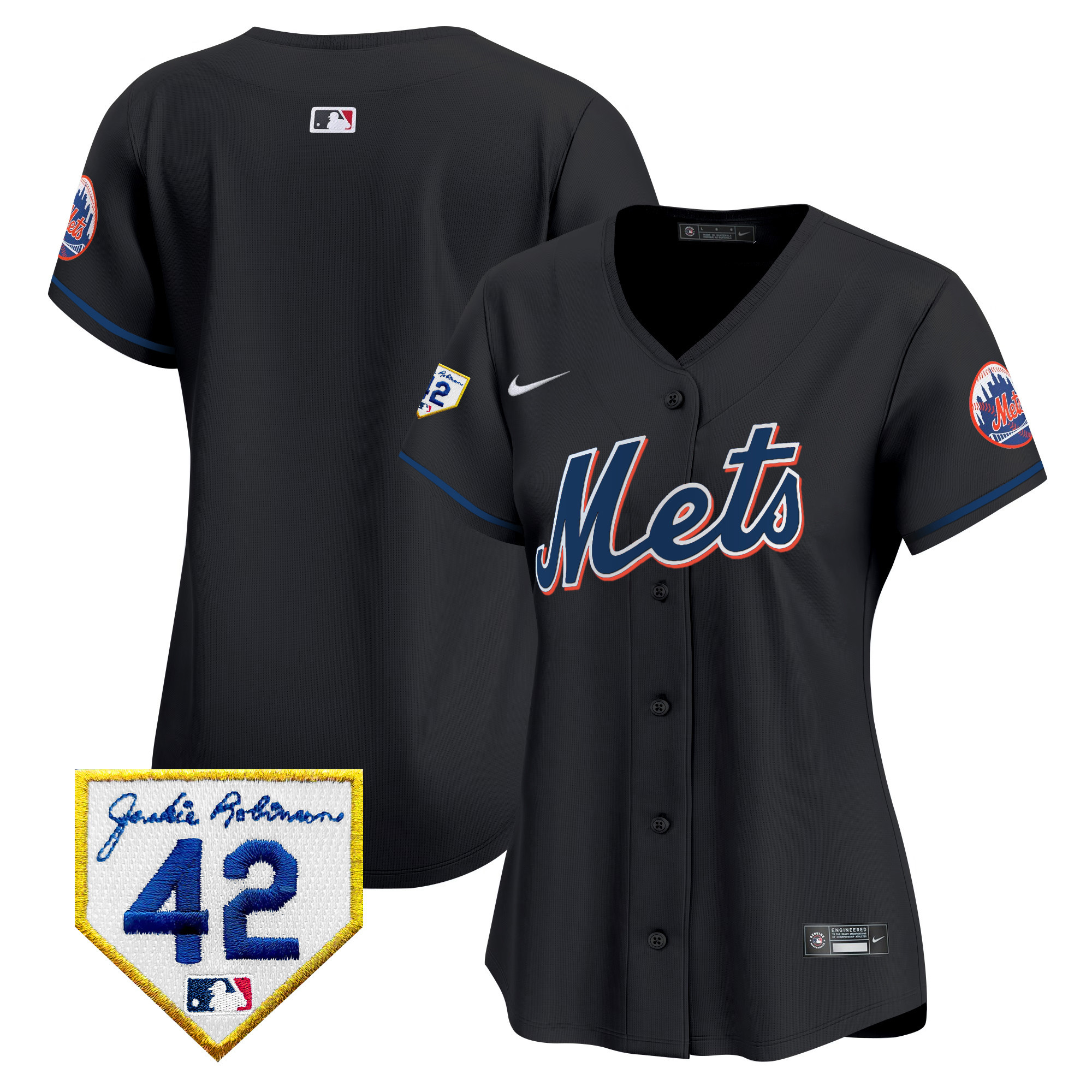 Women's New York Mets 2024 Jackie Robinson Patch Vapor Premier Limited Jersey - All Stitched