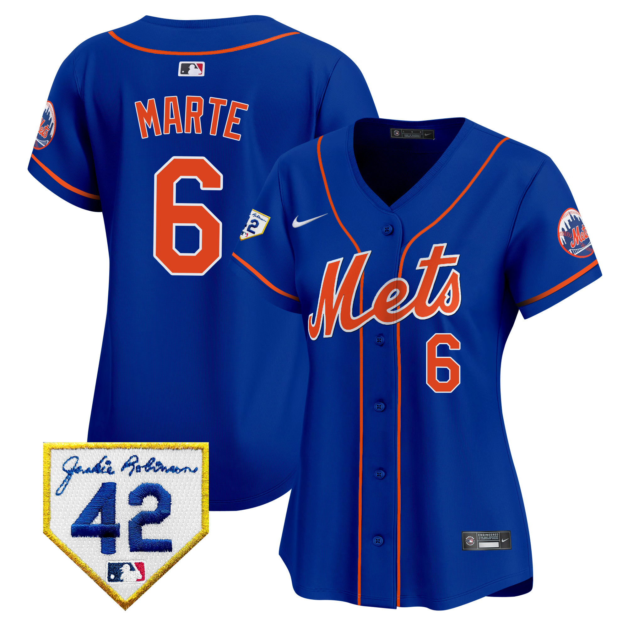 Women's New York Mets 2024 Jackie Robinson Patch Vapor Premier Limited Jersey - All Stitched