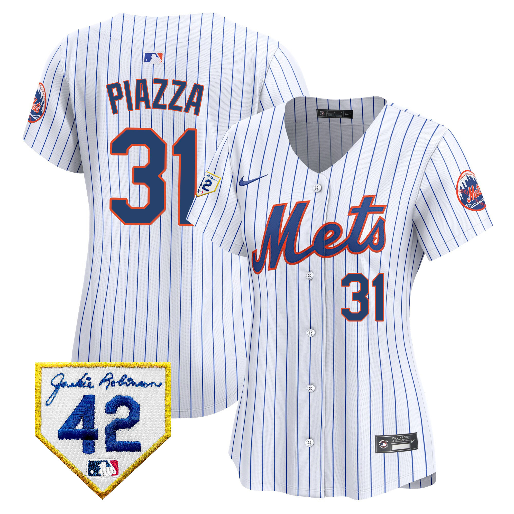 Women's New York Mets 2024 Jackie Robinson Patch Vapor Premier Limited Jersey - All Stitched