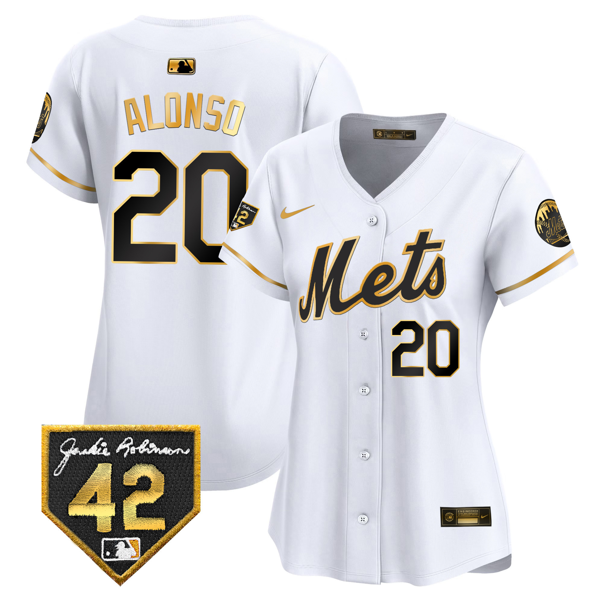Women's New York Mets 2024 Jackie Robinson Patch Vapor Premier Limited Jersey - All Stitched
