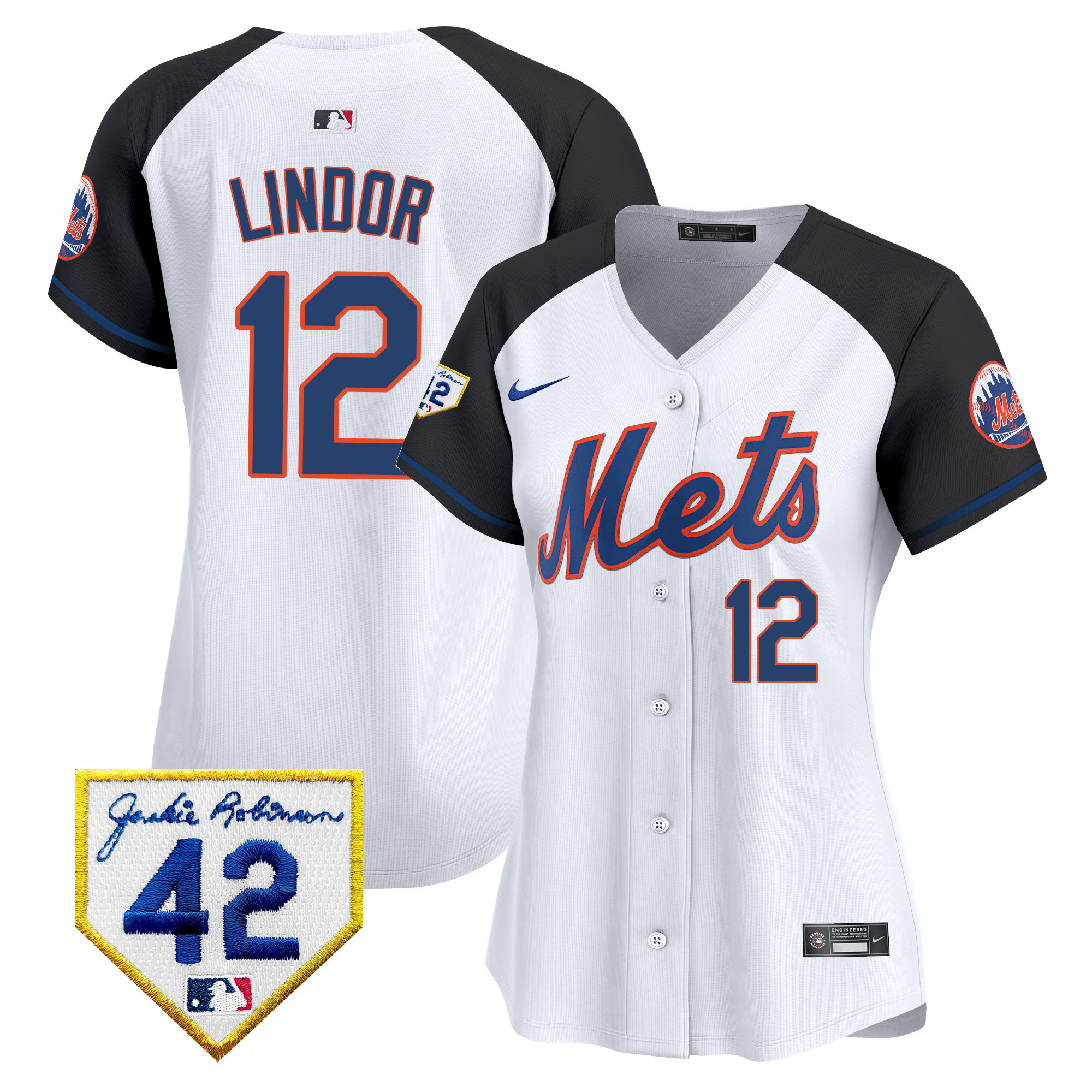 Women's New York Mets 2024 Jackie Robinson Patch Vapor Premier Limited Jersey - All Stitched