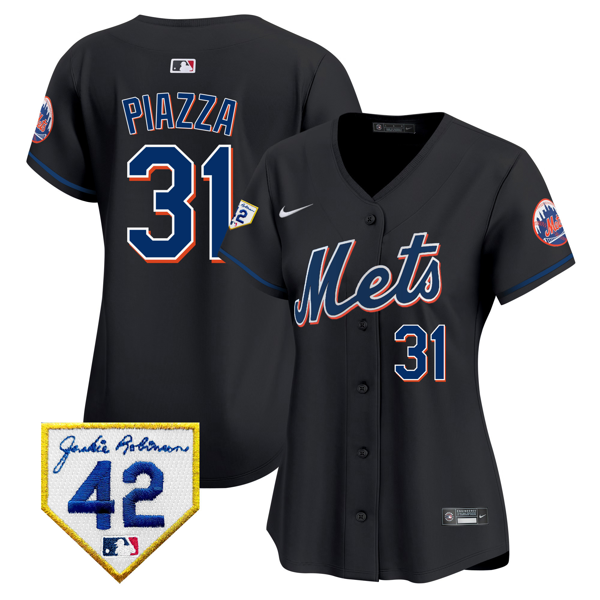Women's New York Mets 2024 Jackie Robinson Patch Vapor Premier Limited Jersey - All Stitched