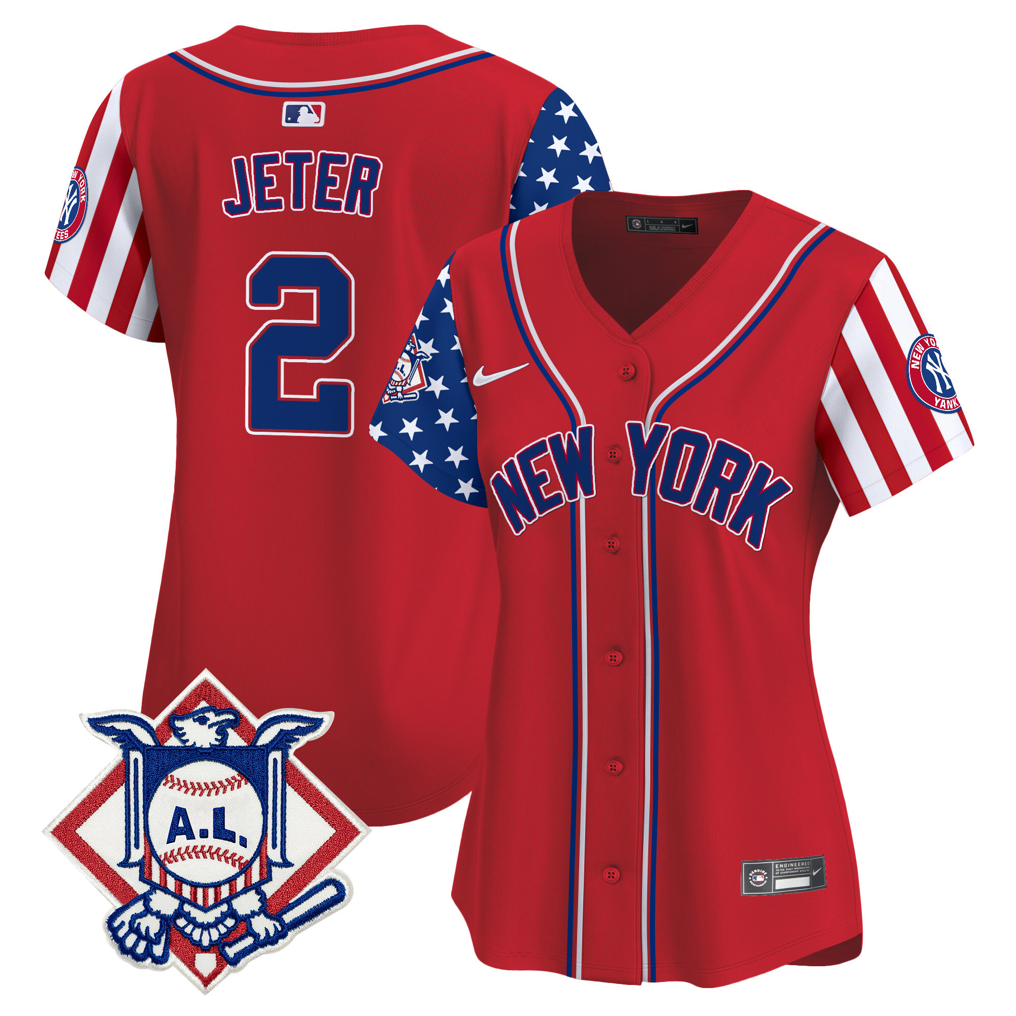 Women's New York Yankees 2024 Fourth of July Vapor Premier Limited Jersey V2 - All Stitched