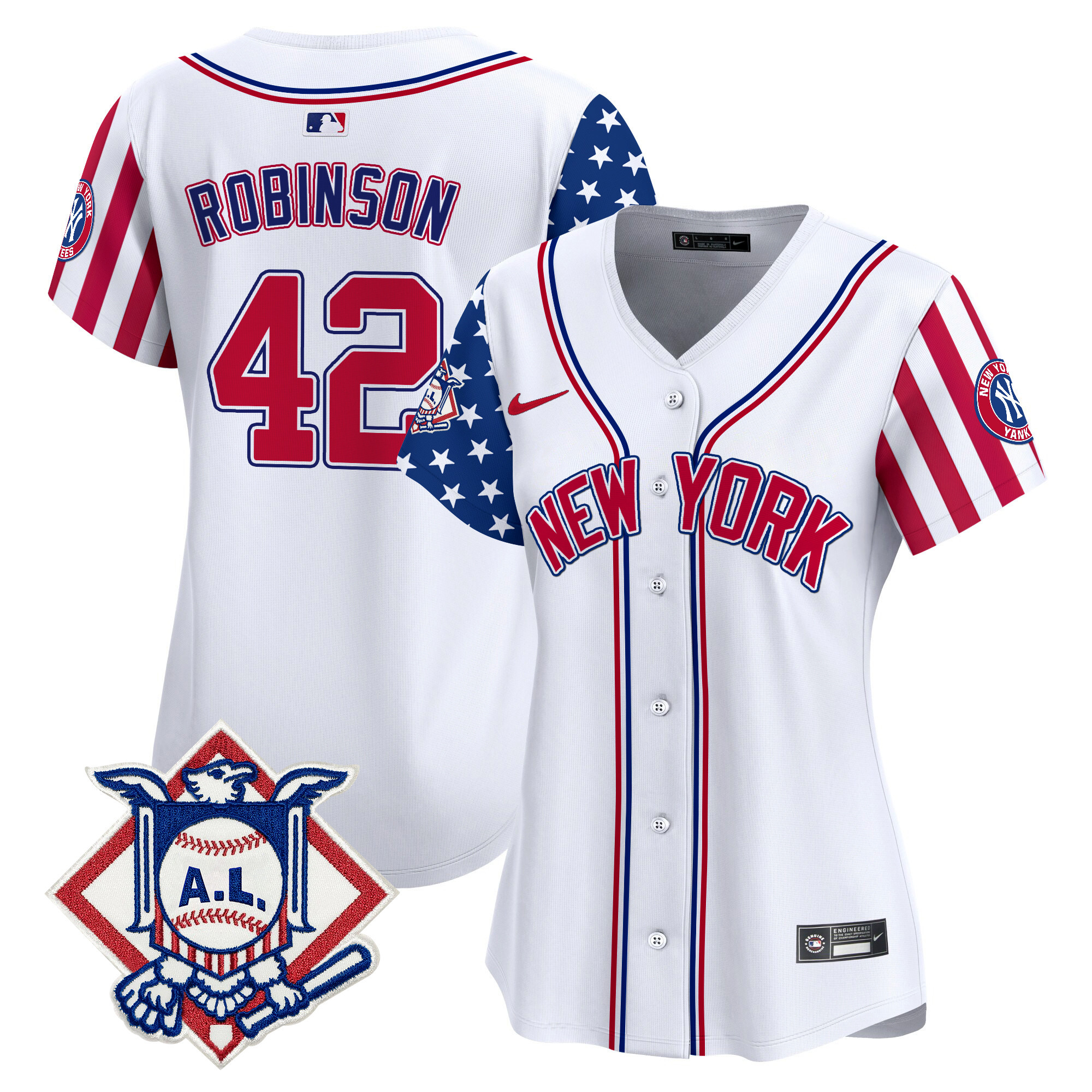 Women's New York Yankees 2024 Fourth of July Vapor Premier Limited Jersey V2 - All Stitched