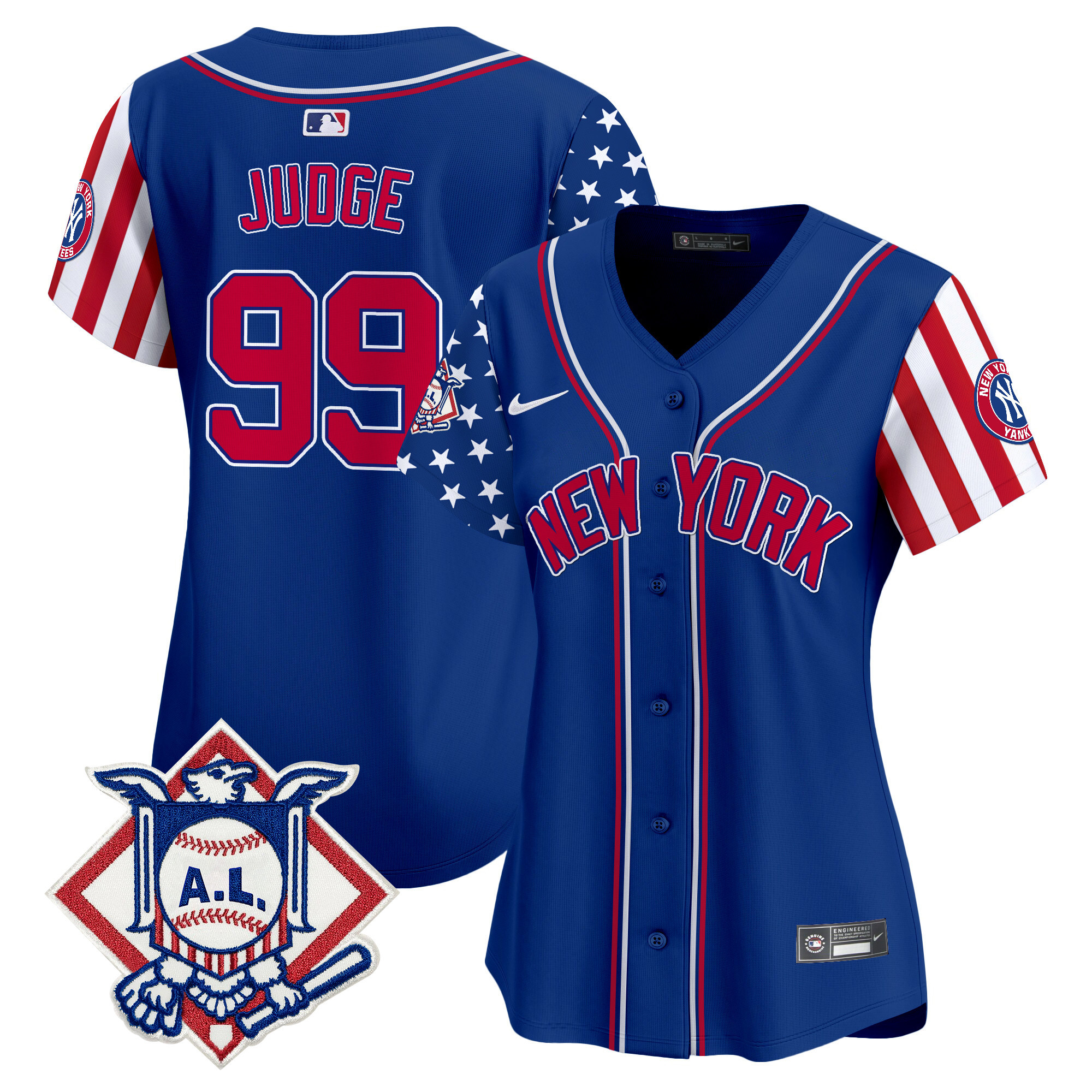 Women's New York Yankees 2024 Fourth of July Vapor Premier Limited Jersey V2 - All Stitched