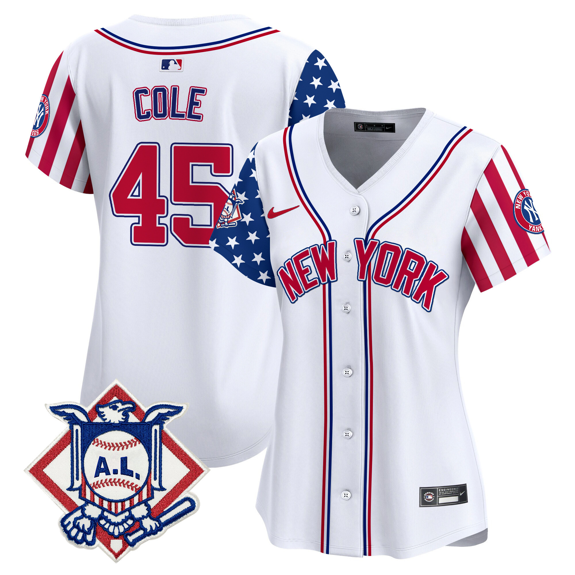Women's New York Yankees 2024 Fourth of July Vapor Premier Limited Jersey V2 - All Stitched