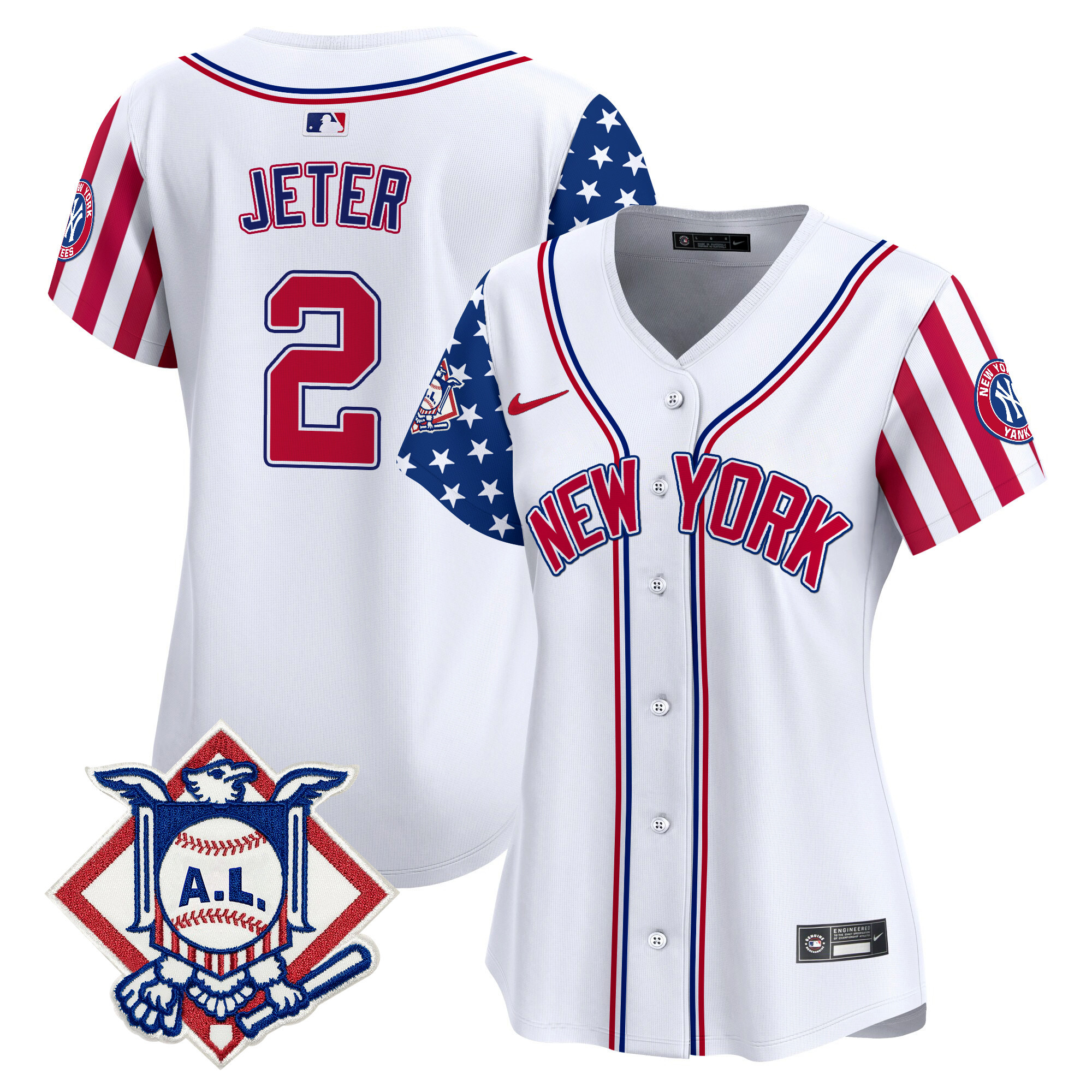 Women's New York Yankees 2024 Fourth of July Vapor Premier Limited Jersey V2 - All Stitched
