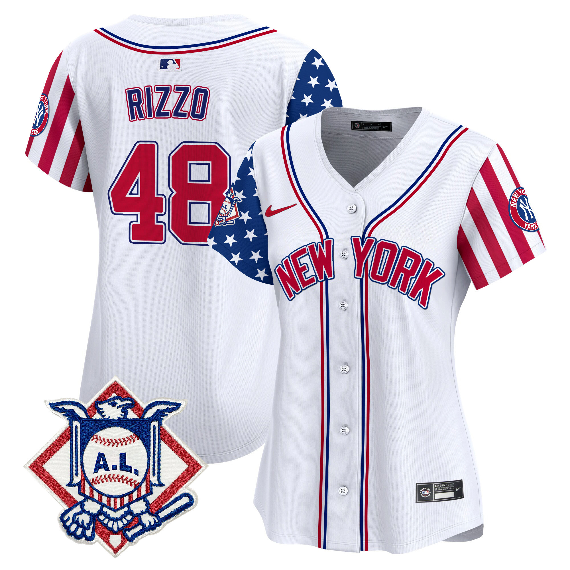 Women's New York Yankees 2024 Fourth of July Vapor Premier Limited Jersey V2 - All Stitched