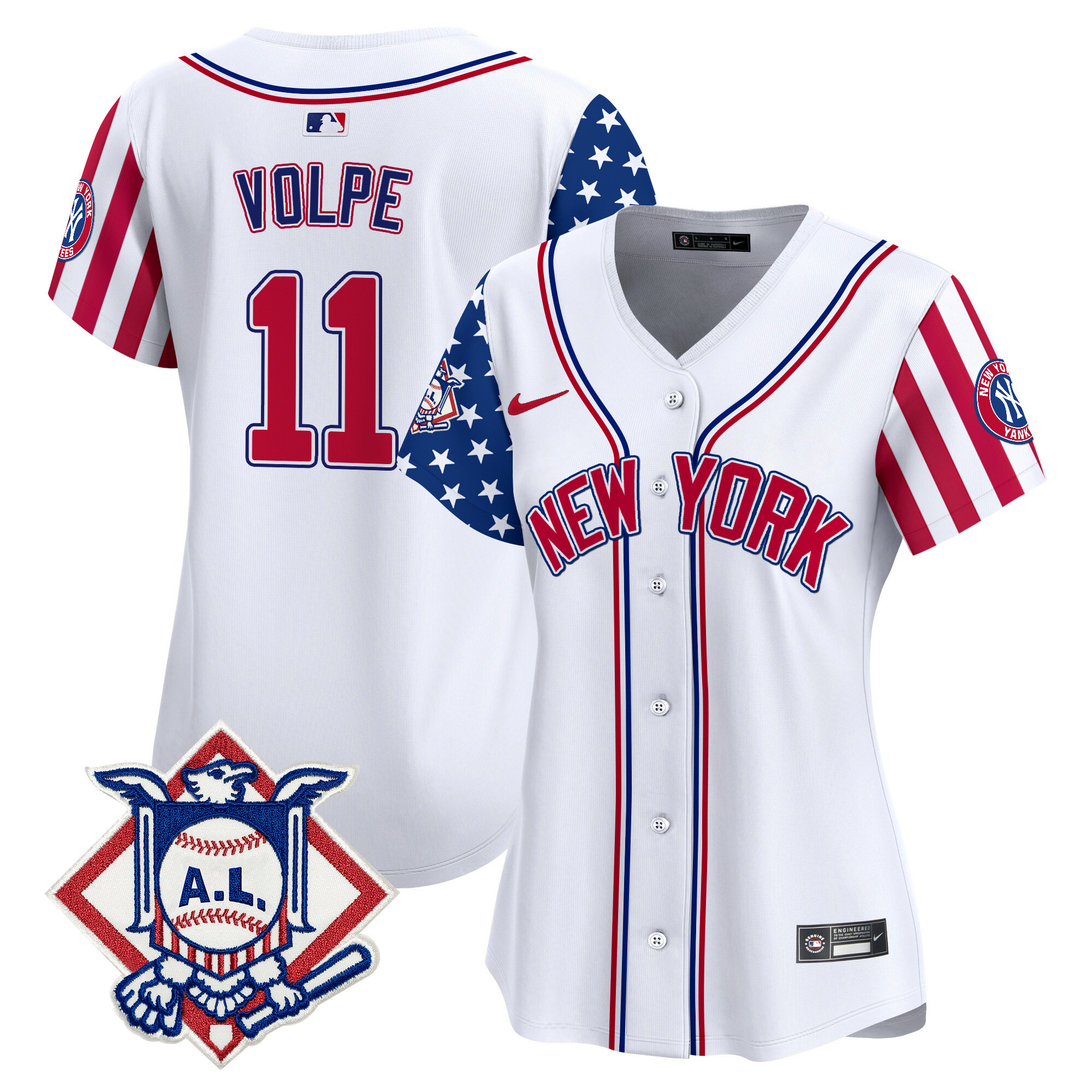 Women's New York Yankees 2024 Fourth of July Vapor Premier Limited Jersey V2 - All Stitched