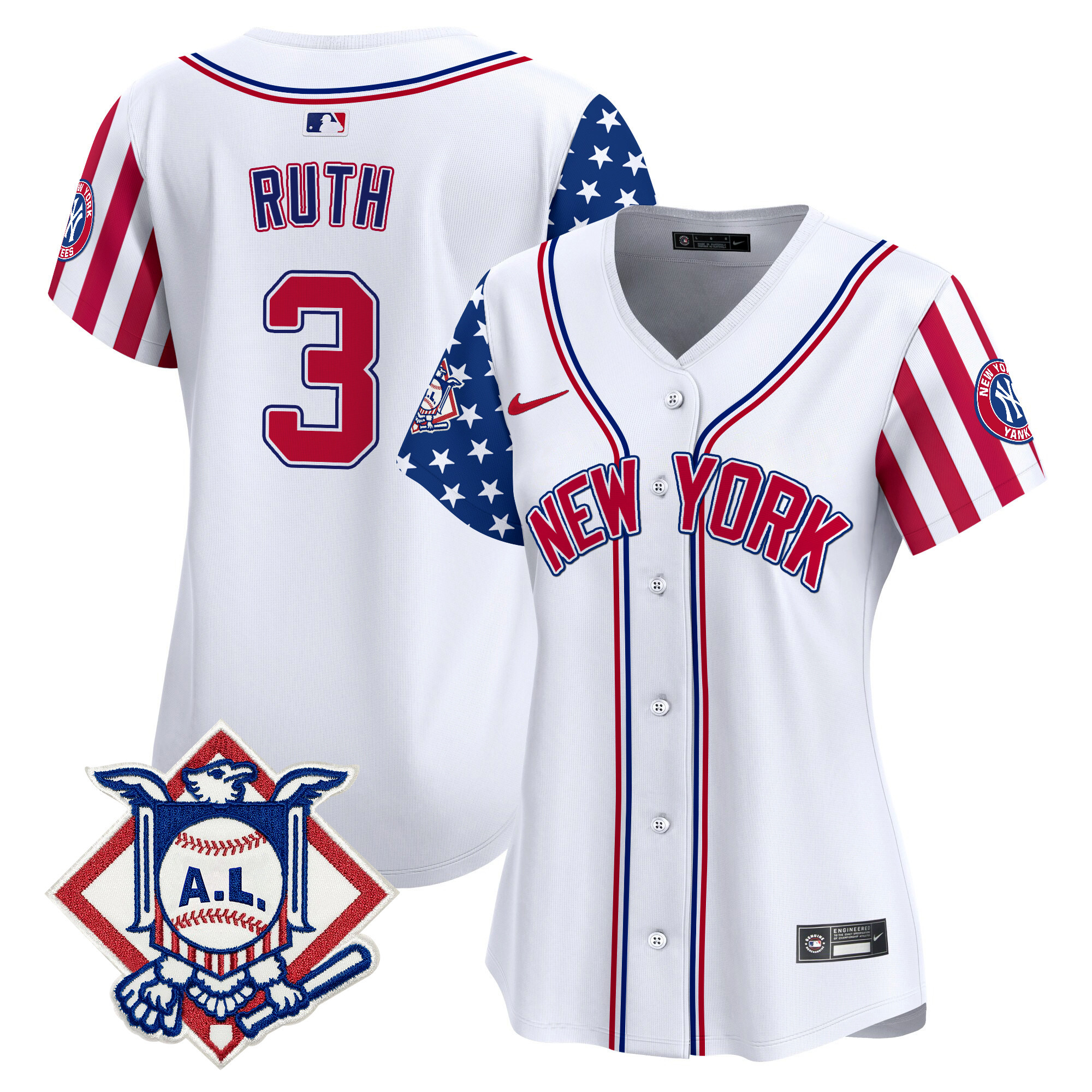 Women's New York Yankees 2024 Fourth of July Vapor Premier Limited Jersey V2 - All Stitched