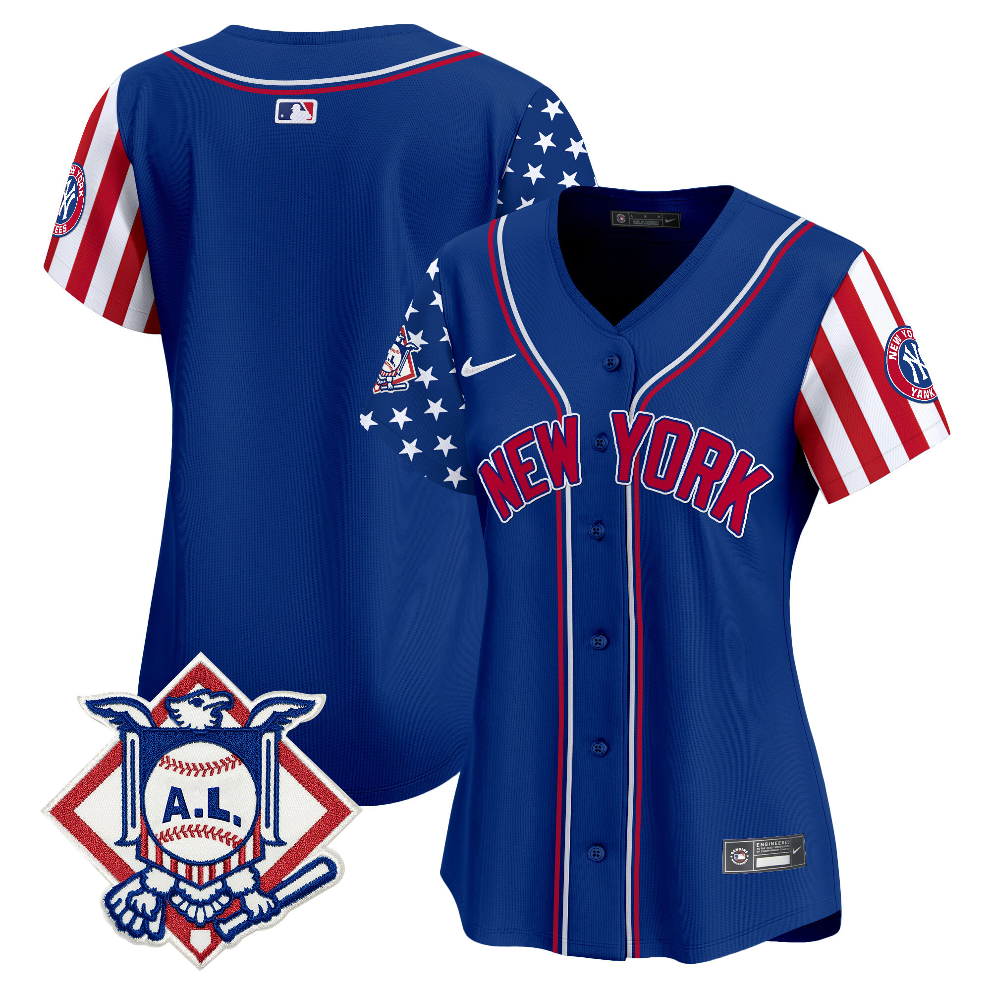 Women's New York Yankees 2024 Fourth of July Vapor Premier Limited Jersey V2 - All Stitched