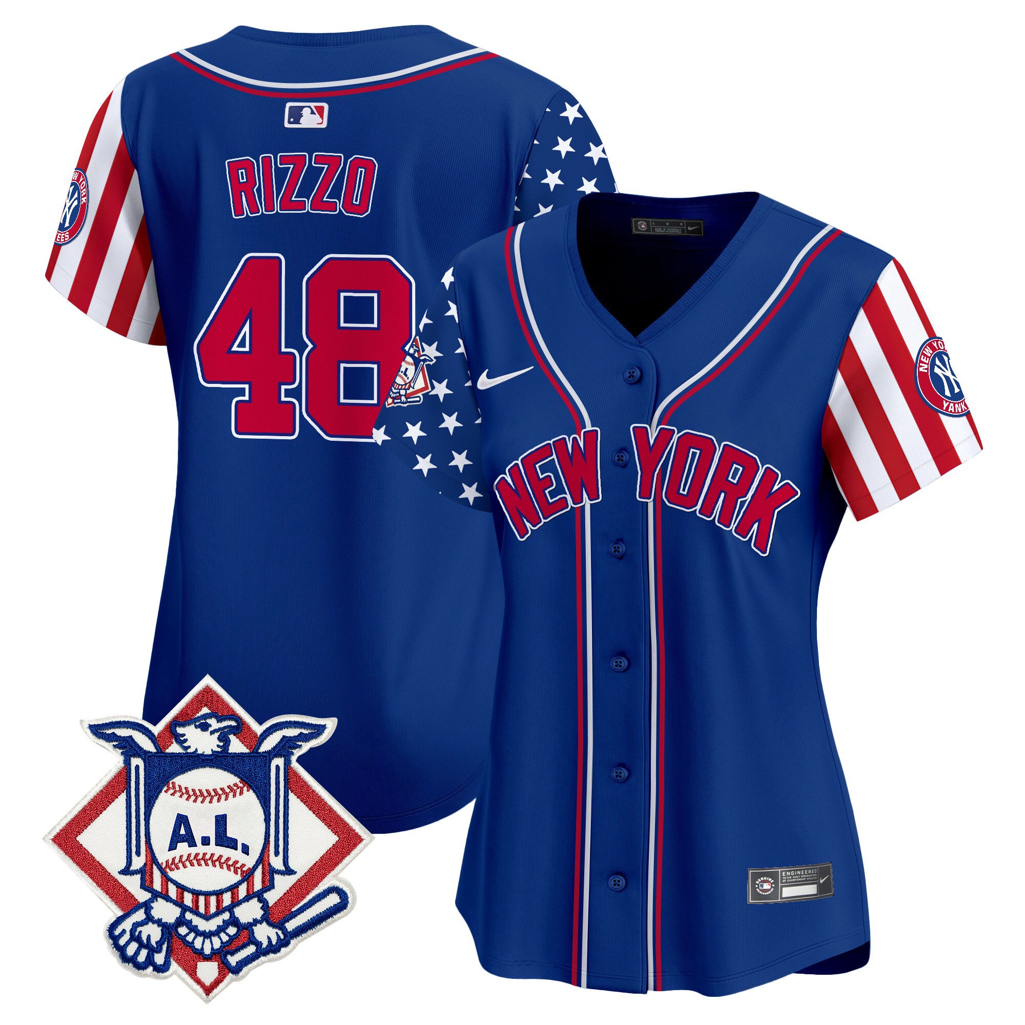 Women's New York Yankees 2024 Fourth of July Vapor Premier Limited Jersey V2 - All Stitched