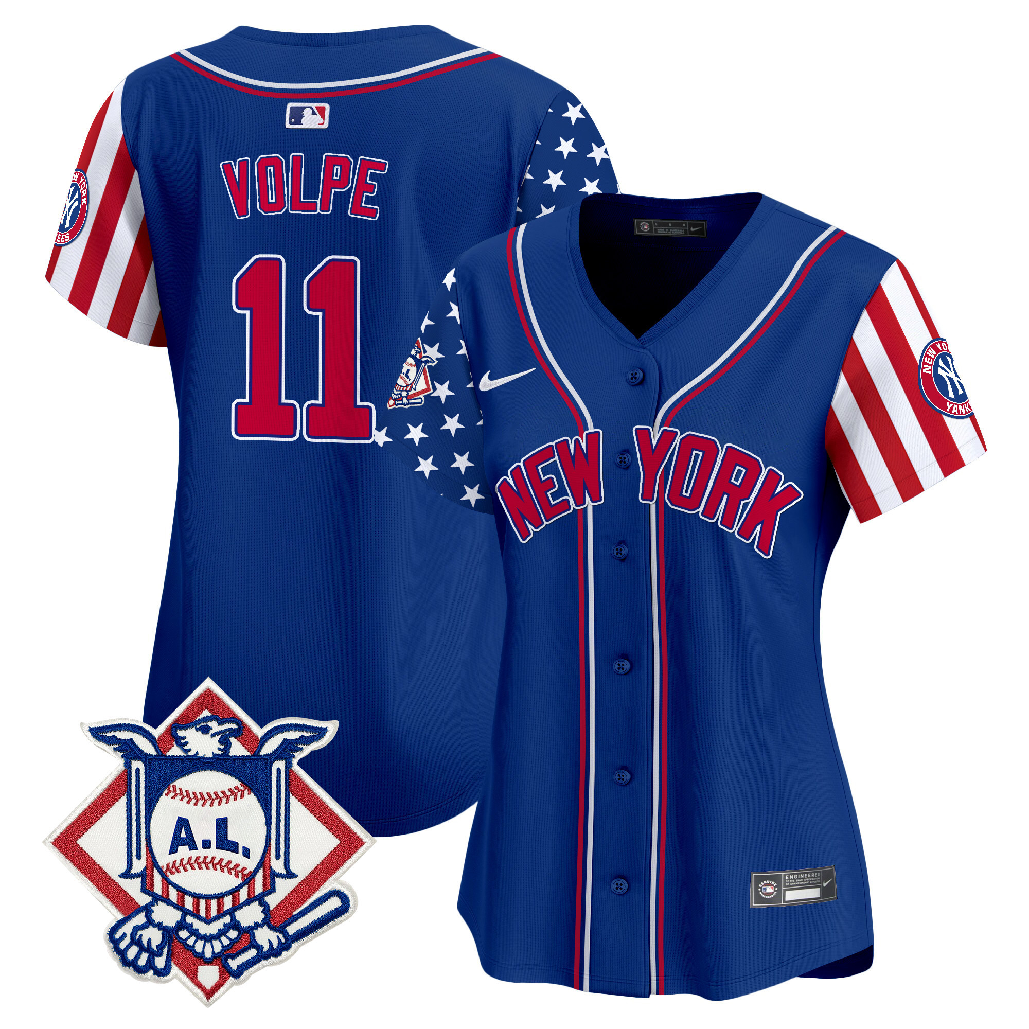 Women's New York Yankees 2024 Fourth of July Vapor Premier Limited Jersey V2 - All Stitched