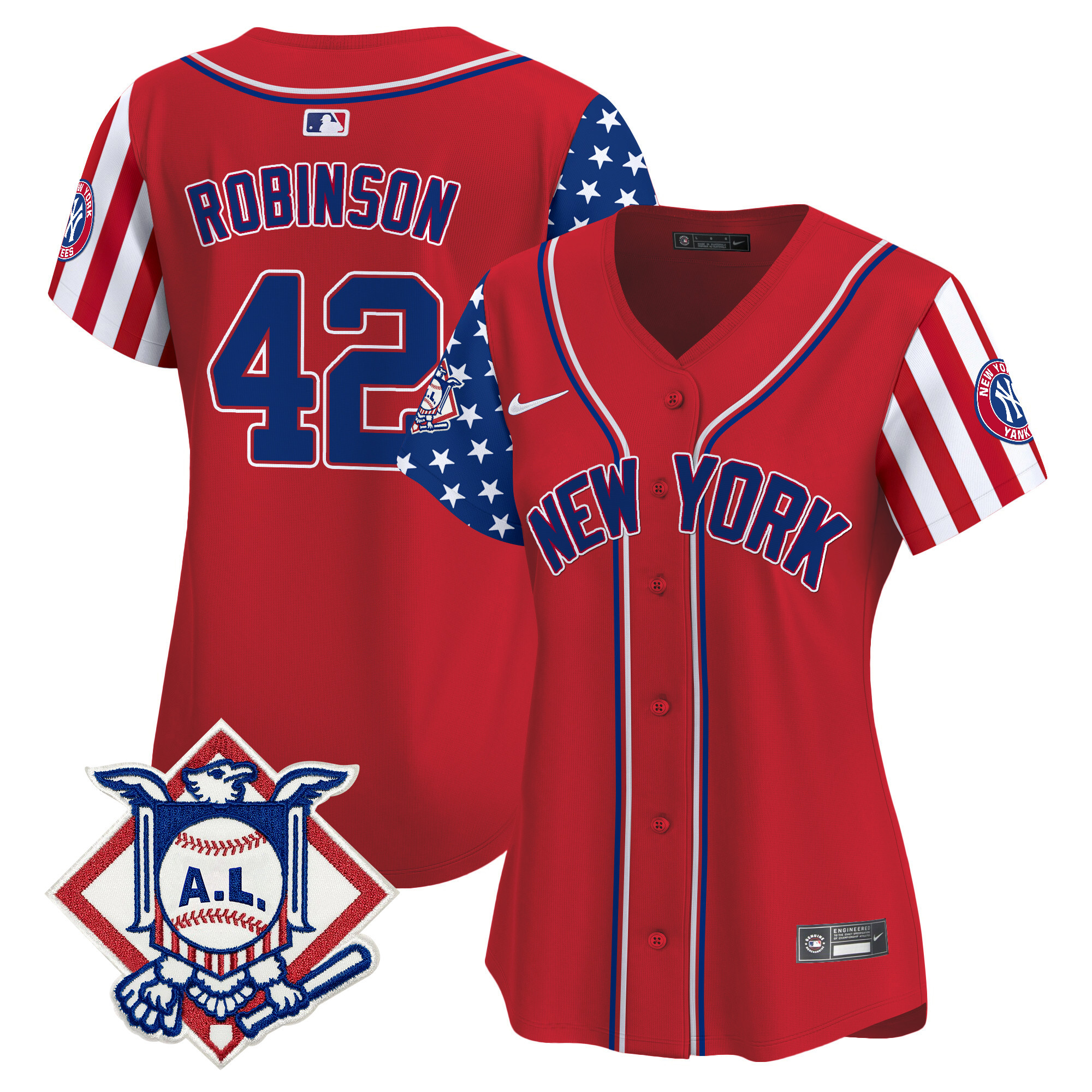 Women's New York Yankees 2024 Fourth of July Vapor Premier Limited Jersey V2 - All Stitched