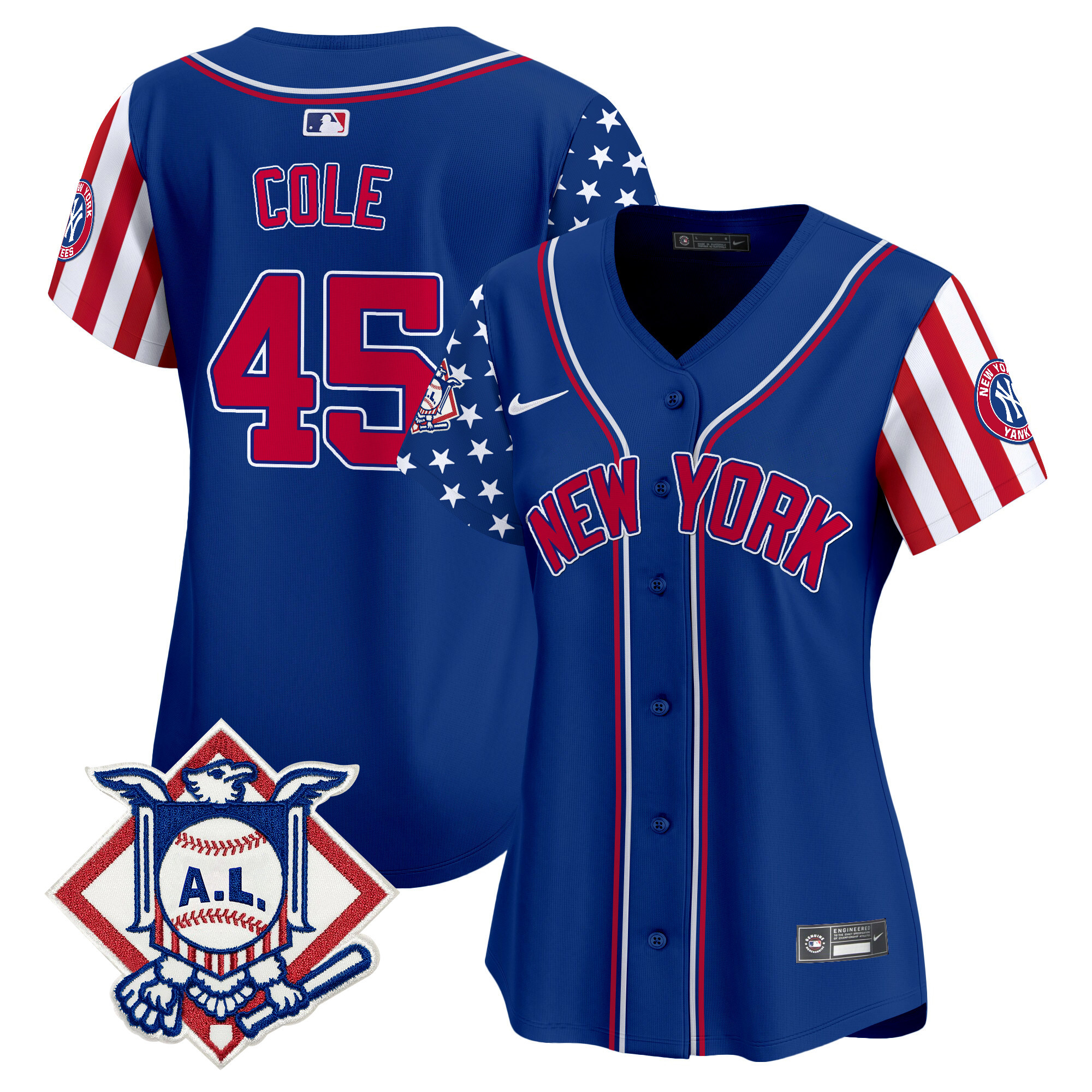 Women's New York Yankees 2024 Fourth of July Vapor Premier Limited Jersey V2 - All Stitched