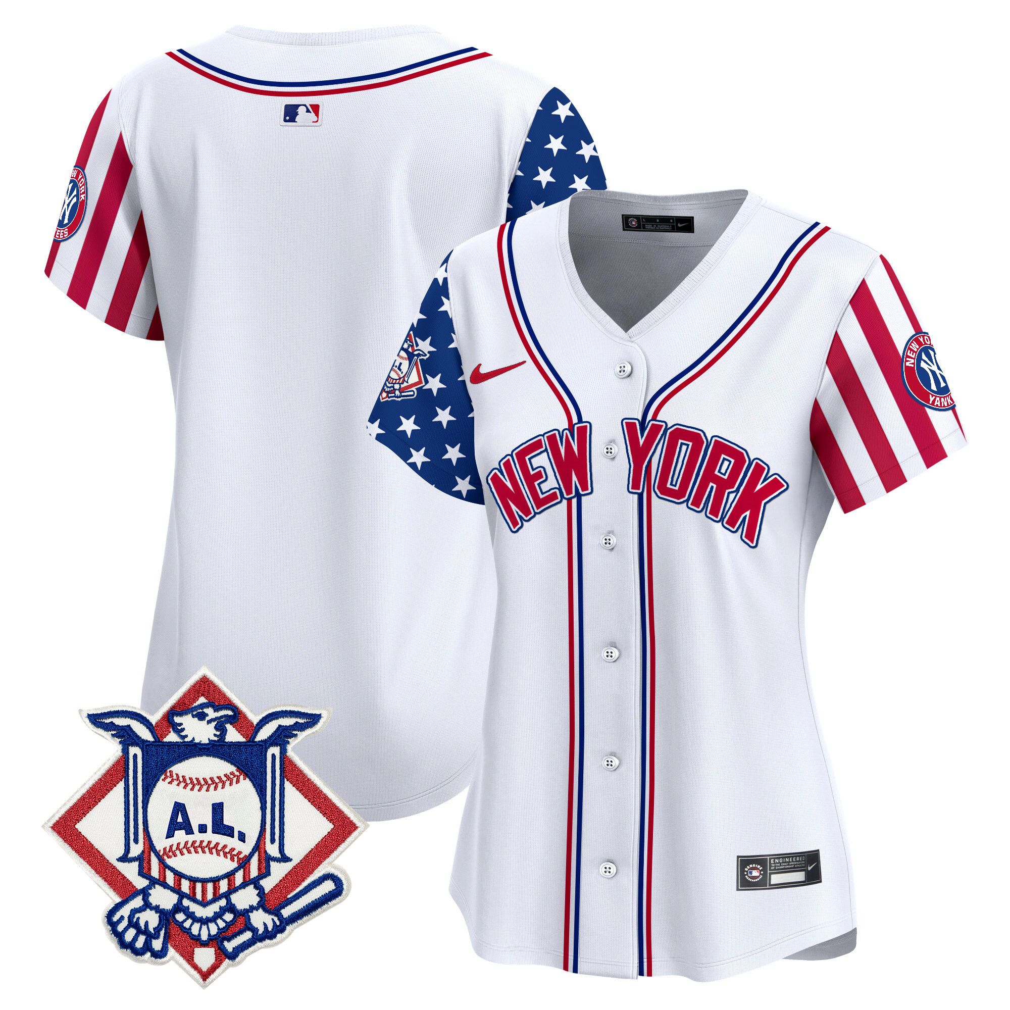 Women's New York Yankees 2024 Fourth of July Vapor Premier Limited Jersey V2 - All Stitched