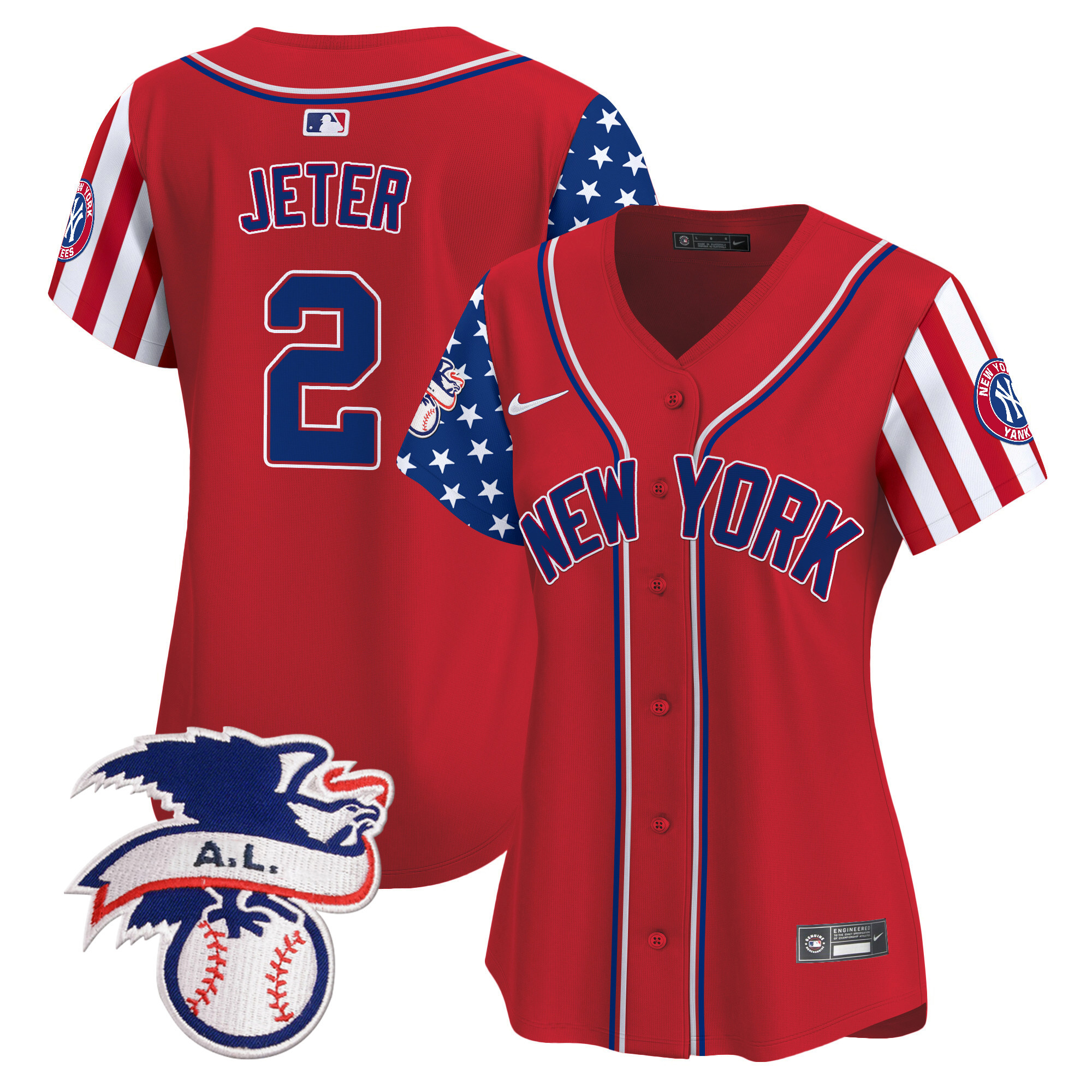 Women's New York Yankees 2024 Fourth of July Vapor Premier Limited Jersey V6 - All Stitched