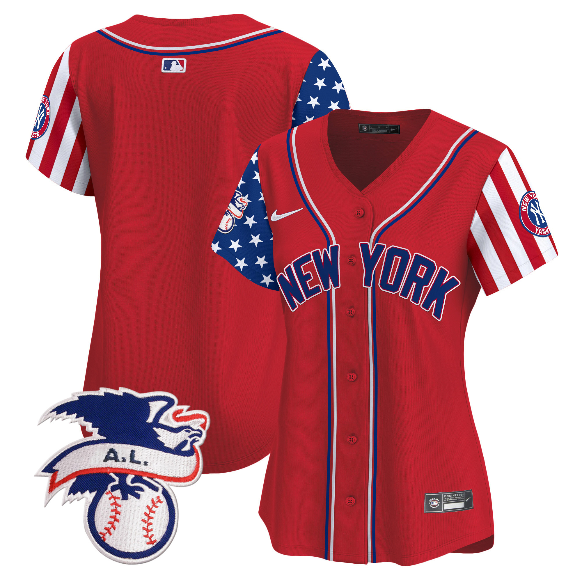 Women's New York Yankees 2024 Fourth of July Vapor Premier Limited Jersey V6 - All Stitched