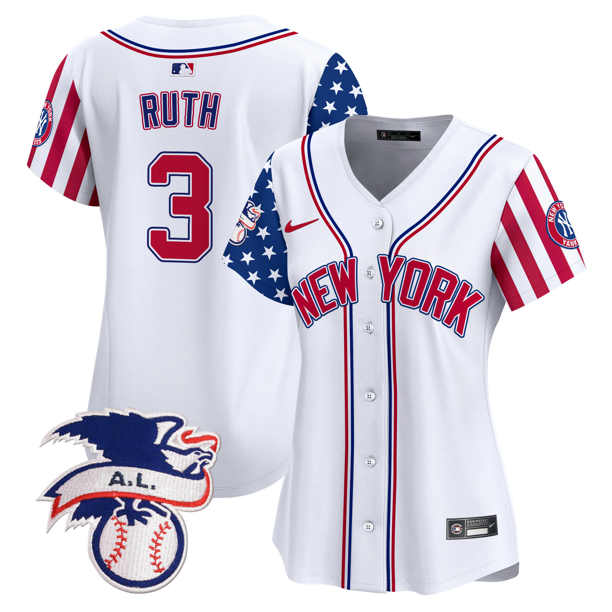 Women's New York Yankees 2024 Fourth of July Vapor Premier Limited Jersey V6 - All Stitched