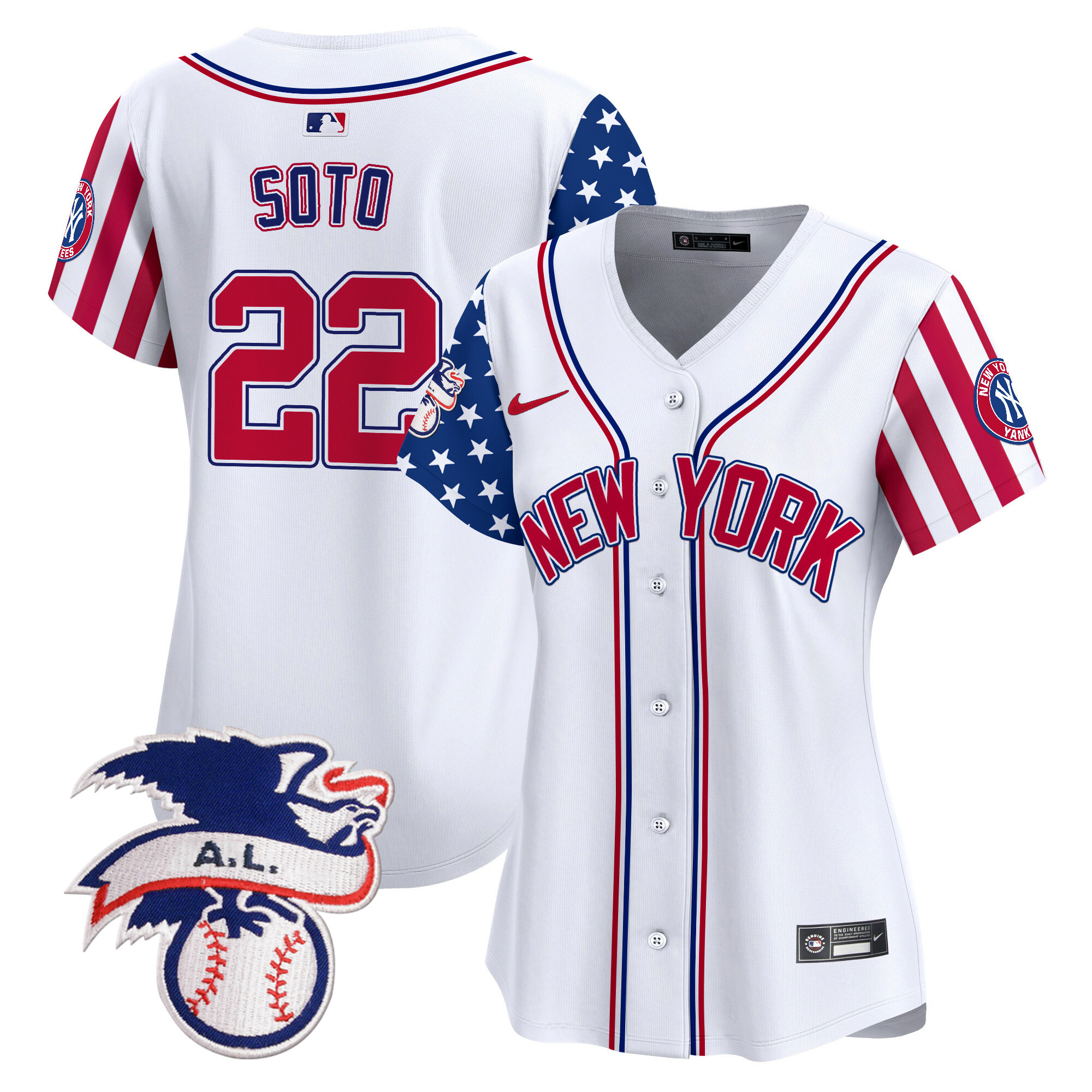 Women's New York Yankees 2024 Fourth of July Vapor Premier Limited Jersey V6 - All Stitched
