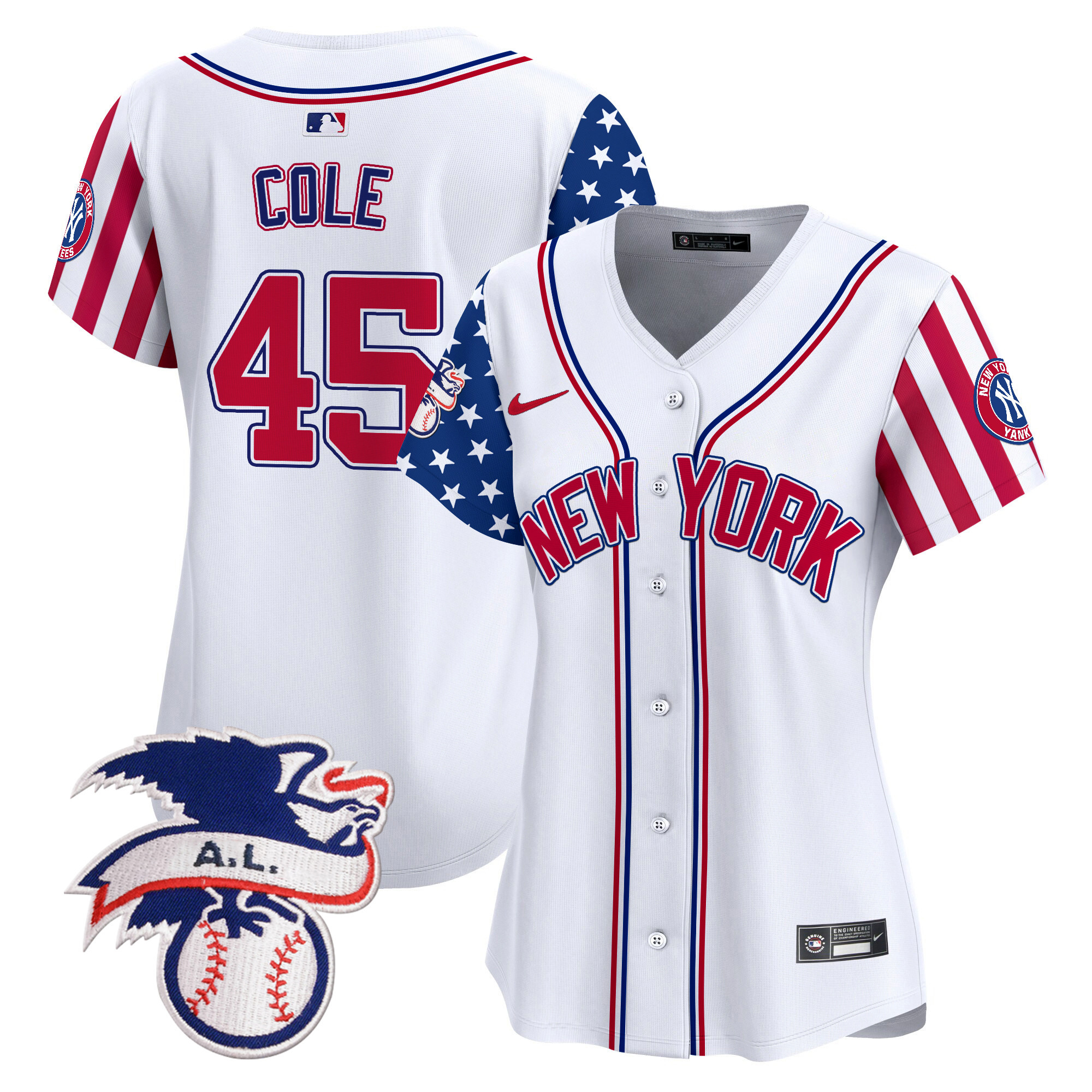 Women's New York Yankees 2024 Fourth of July Vapor Premier Limited Jersey V6 - All Stitched