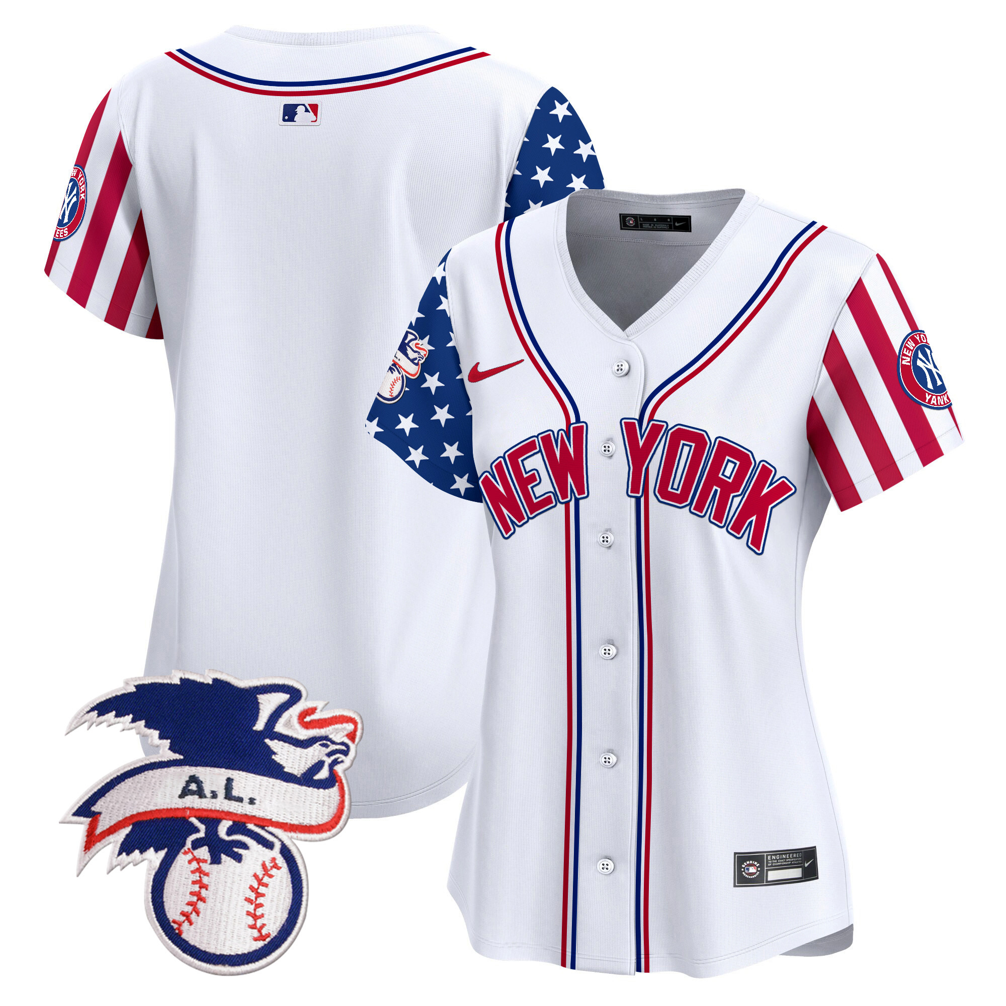 Women's New York Yankees 2024 Fourth of July Vapor Premier Limited Jersey V6 - All Stitched