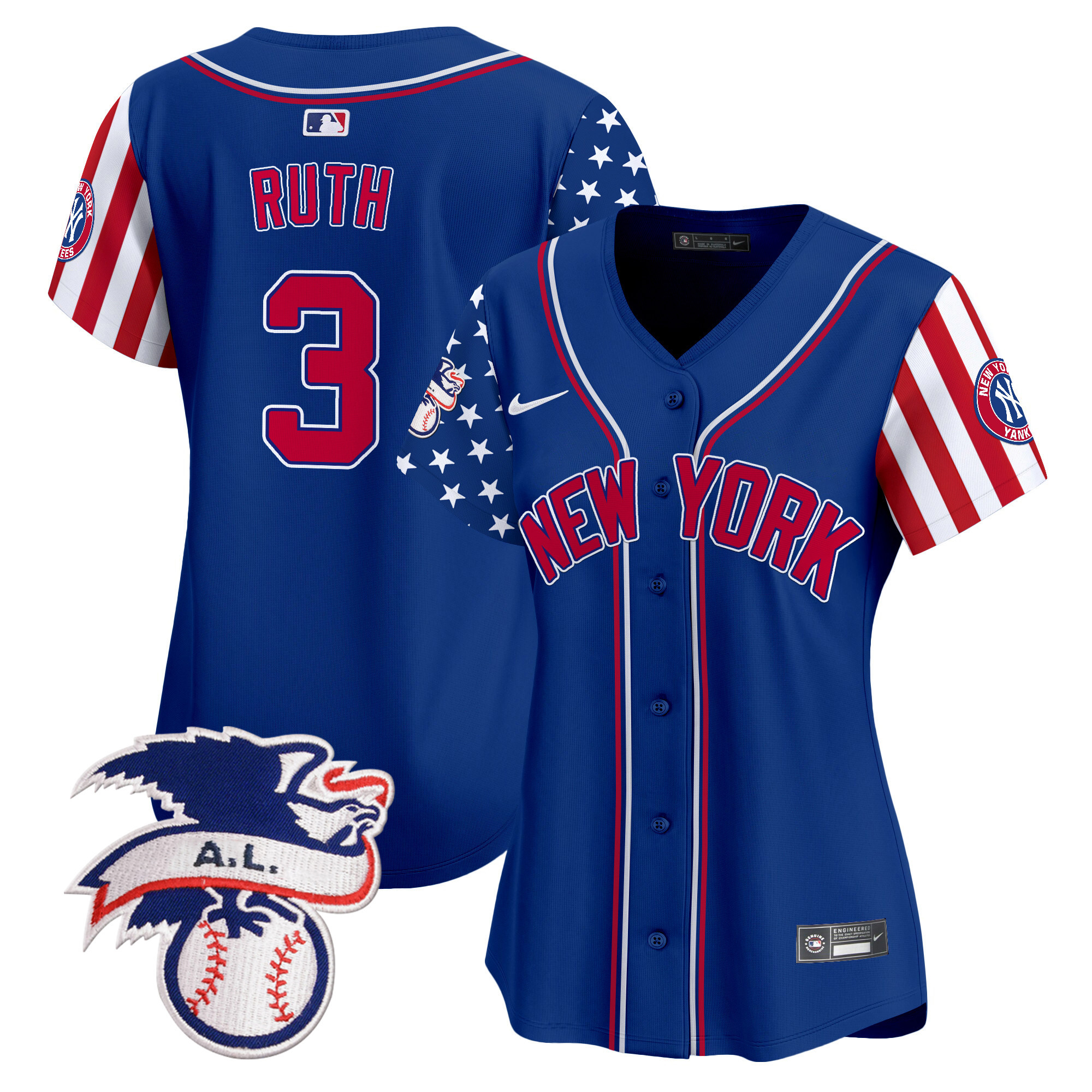 Women's New York Yankees 2024 Fourth of July Vapor Premier Limited Jersey V6 - All Stitched
