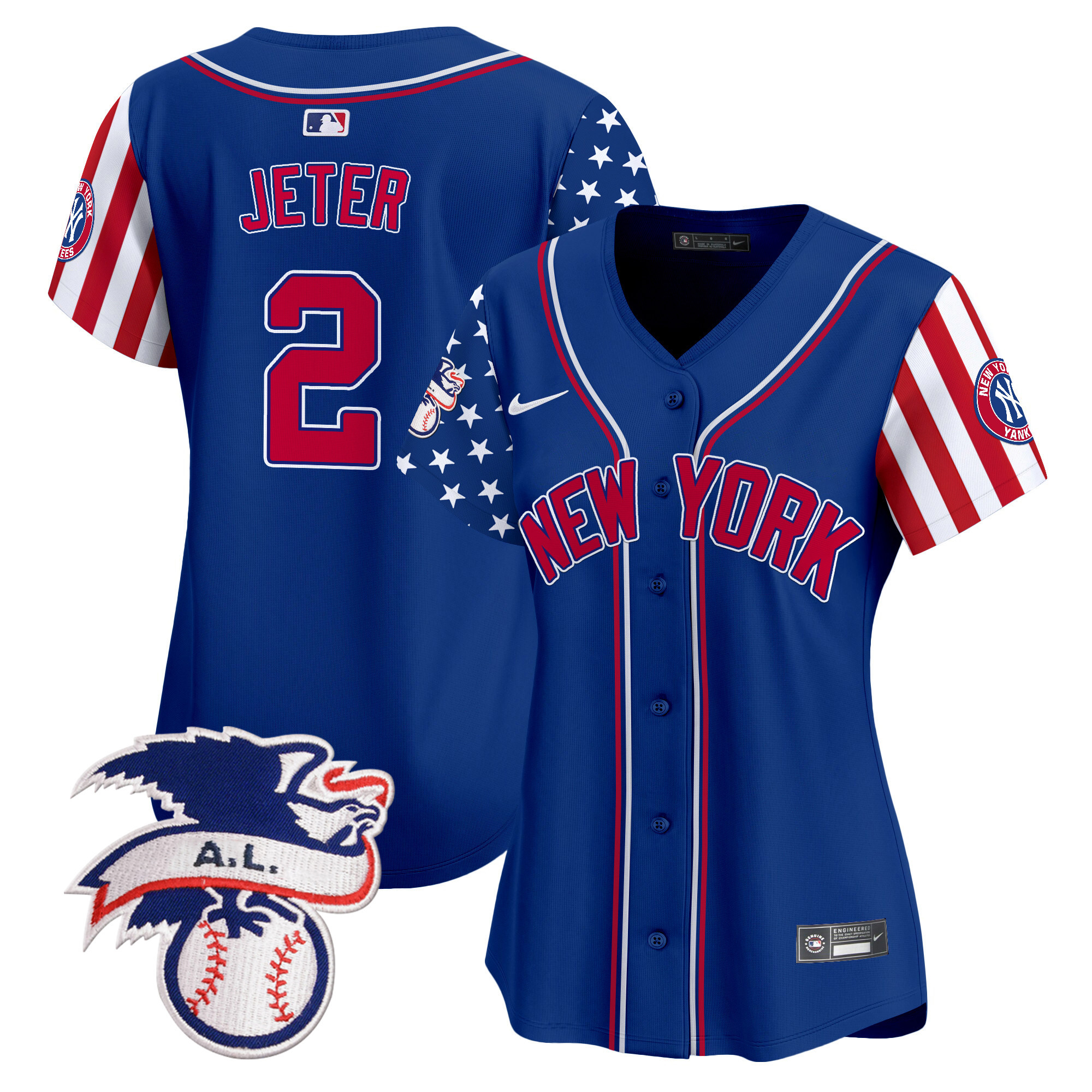 Women's New York Yankees 2024 Fourth of July Vapor Premier Limited Jersey V6 - All Stitched