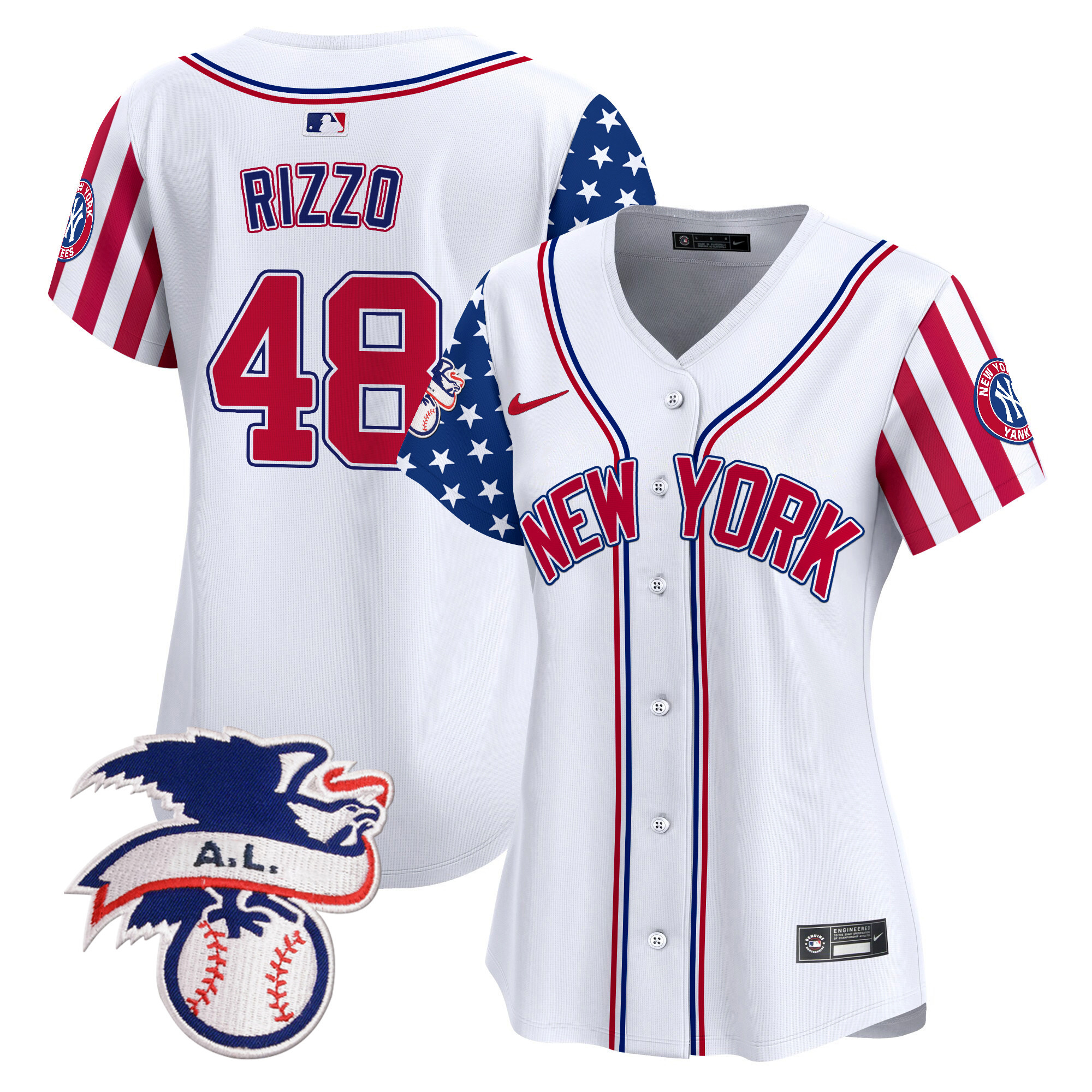 Women's New York Yankees 2024 Fourth of July Vapor Premier Limited Jersey V6 - All Stitched