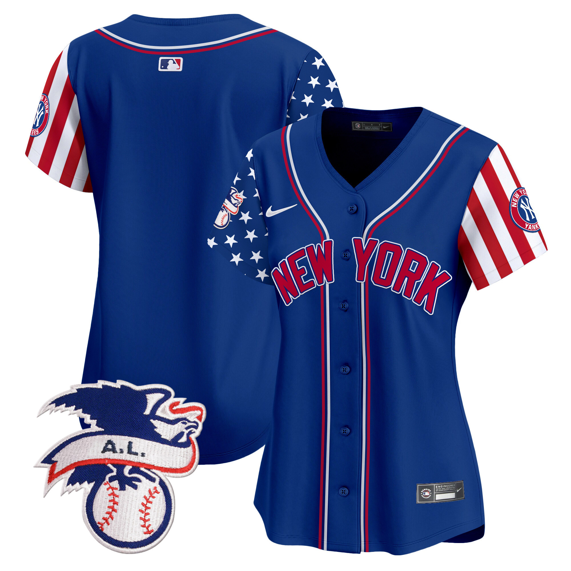 Women's New York Yankees 2024 Fourth of July Vapor Premier Limited Jersey V6 - All Stitched
