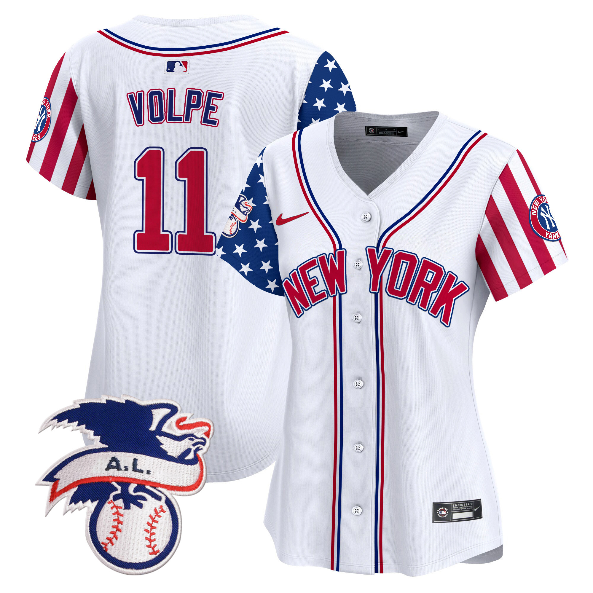 Women's New York Yankees 2024 Fourth of July Vapor Premier Limited Jersey V6 - All Stitched