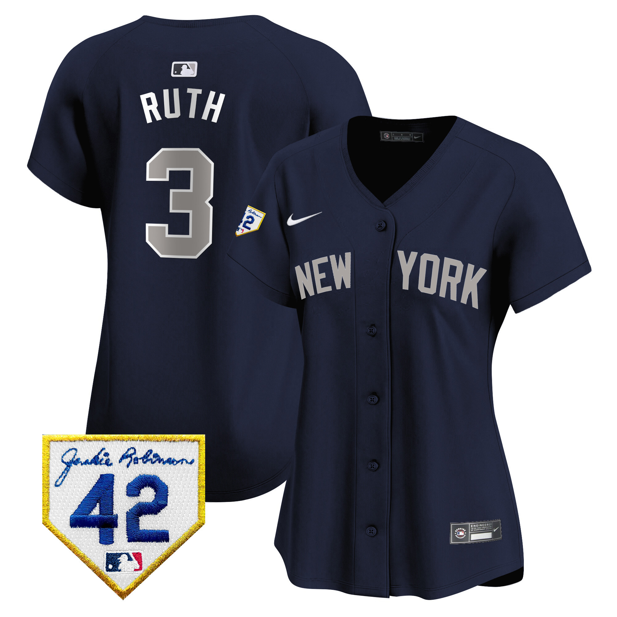 Women's New York Yankees 2024 Jackie Robinson Patch Vapor Premier Limited Jersey - All Stitched