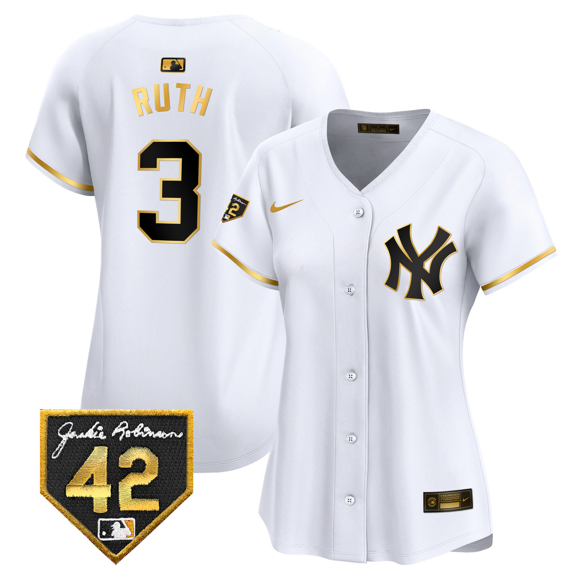 Women's New York Yankees 2024 Jackie Robinson Patch Vapor Premier Limited Jersey - All Stitched