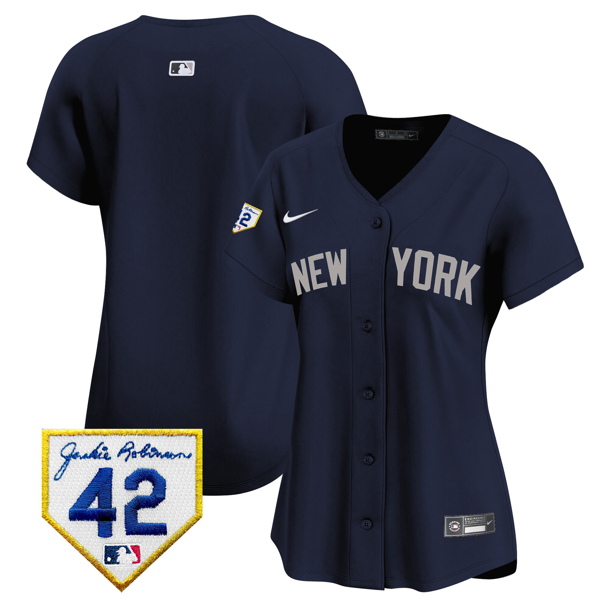 Women's New York Yankees 2024 Jackie Robinson Patch Vapor Premier Limited Jersey - All Stitched