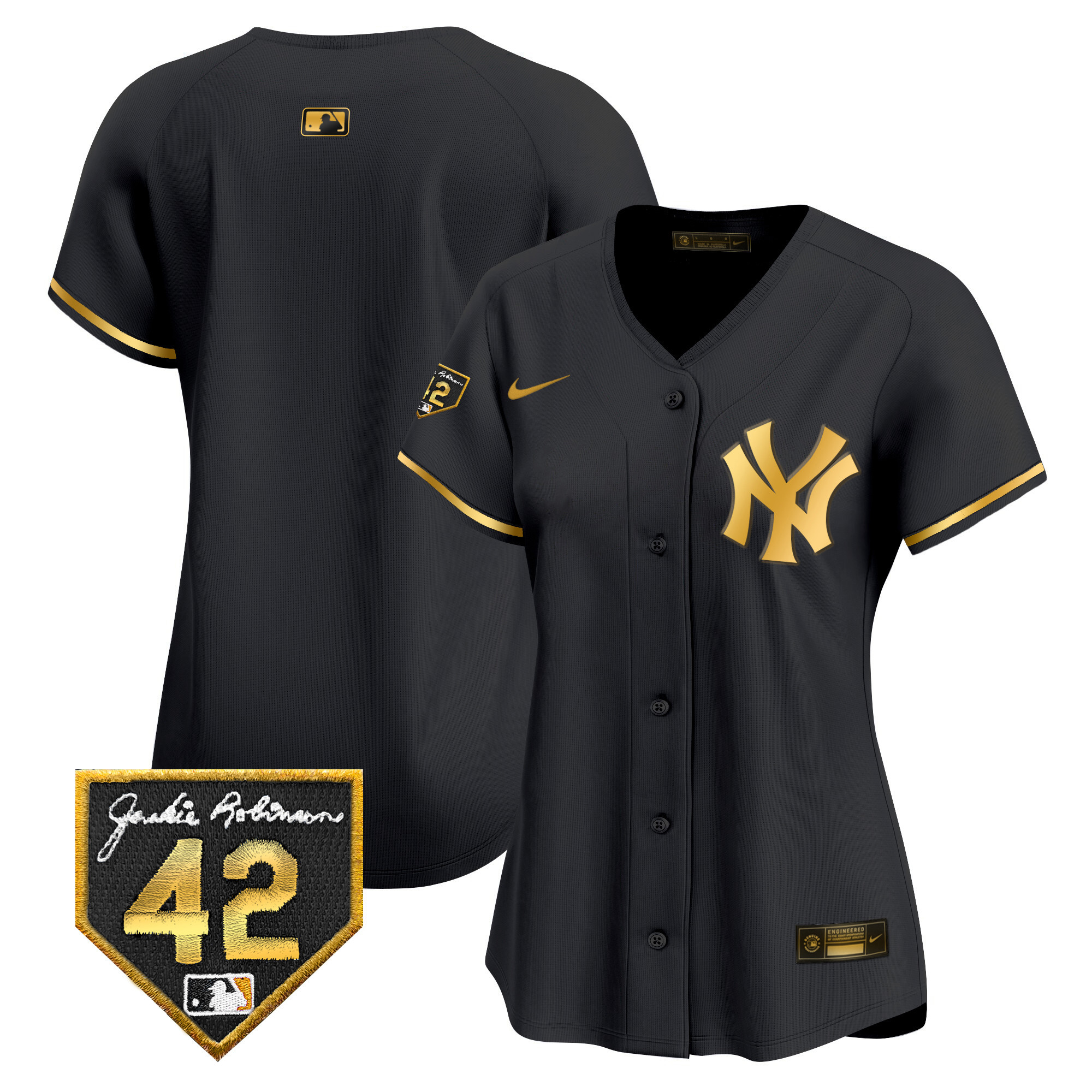 Women's New York Yankees 2024 Jackie Robinson Patch Vapor Premier Limited Jersey - All Stitched