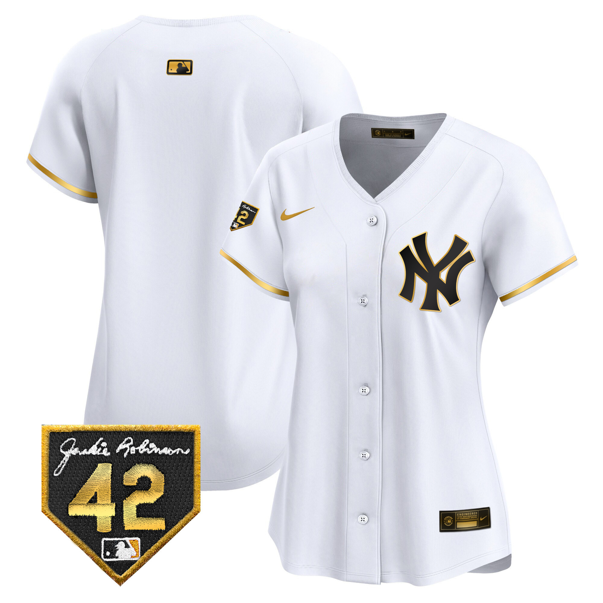 Women's New York Yankees 2024 Jackie Robinson Patch Vapor Premier Limited Jersey - All Stitched