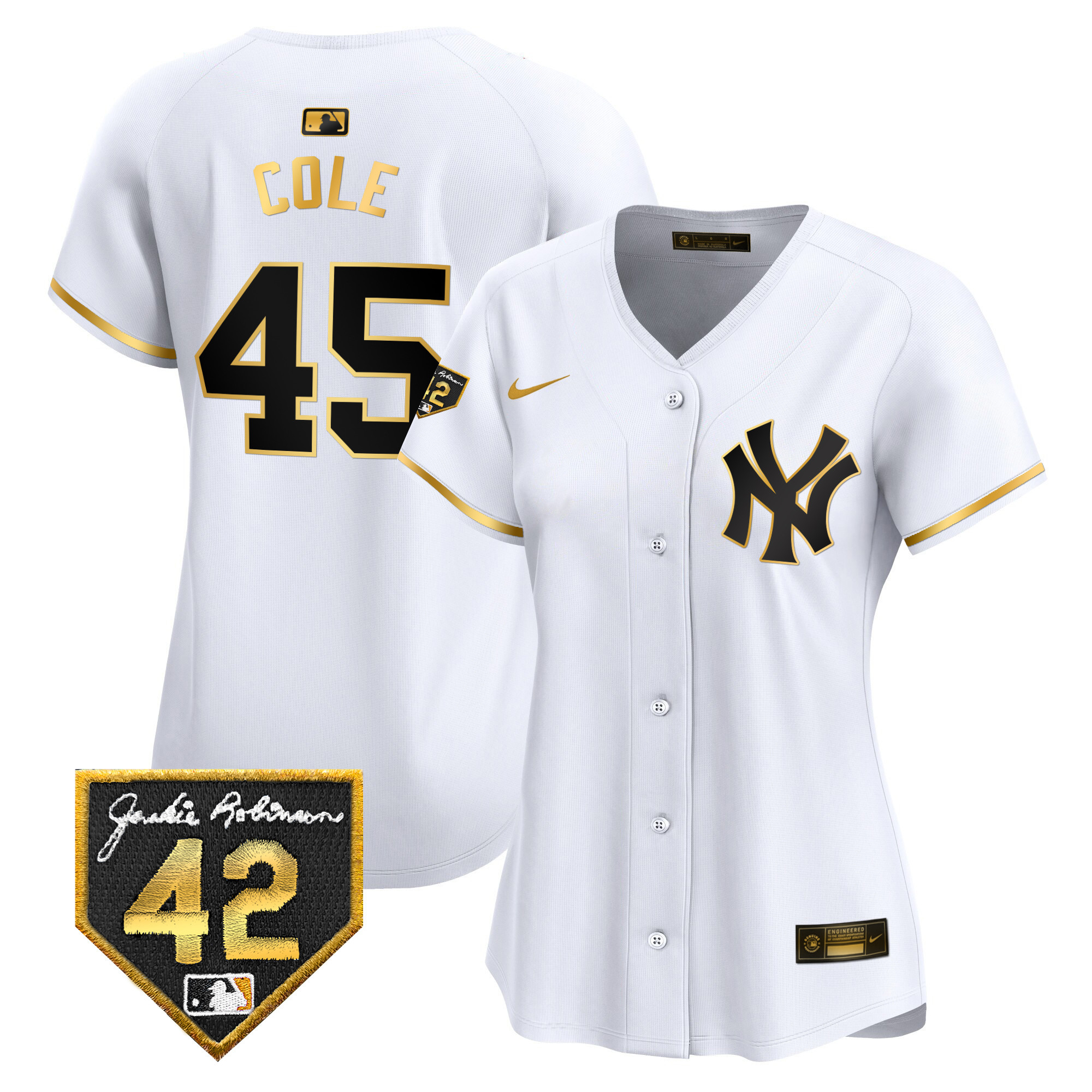 Women's New York Yankees 2024 Jackie Robinson Patch Vapor Premier Limited Jersey - All Stitched