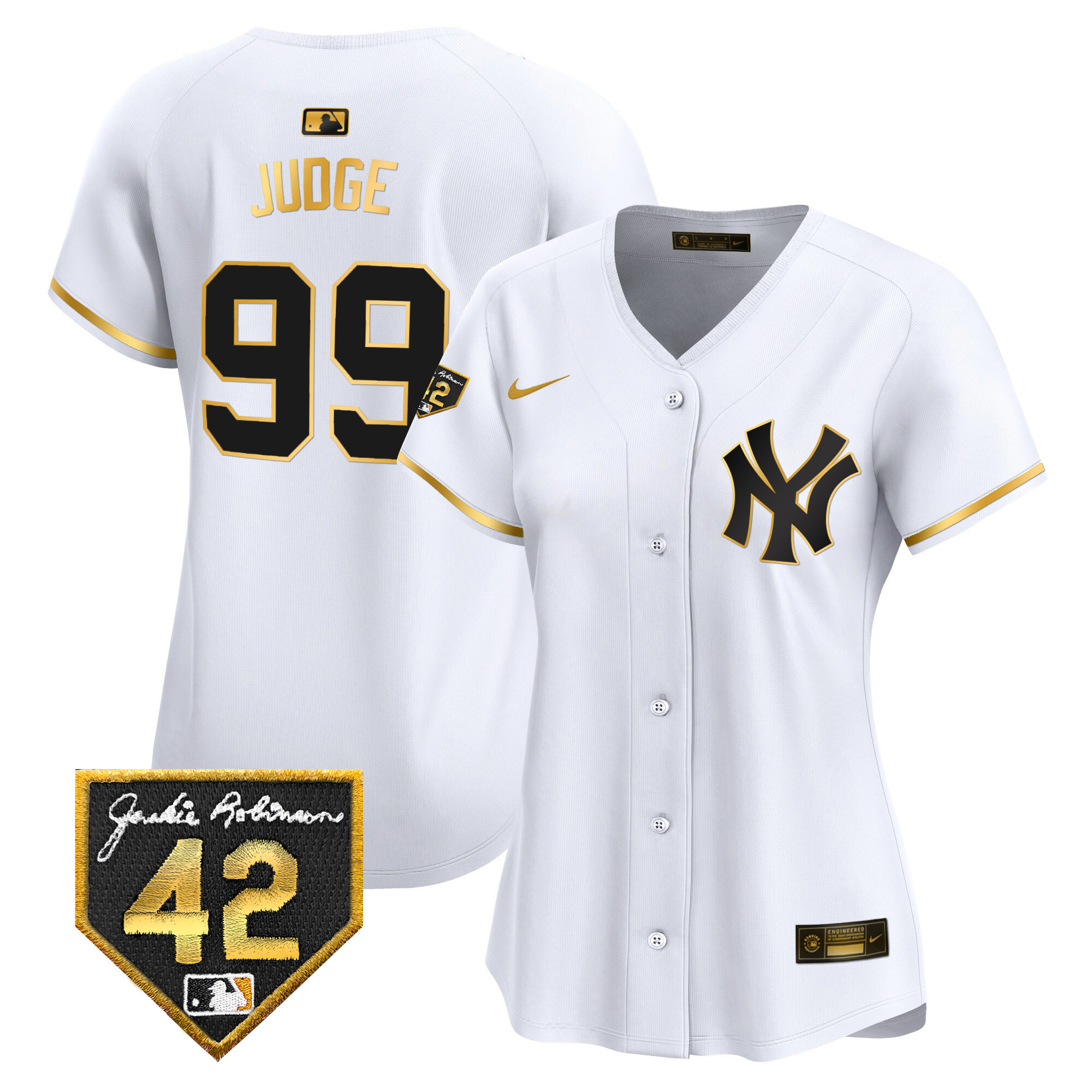 Women's New York Yankees 2024 Jackie Robinson Patch Vapor Premier Limited Jersey - All Stitched