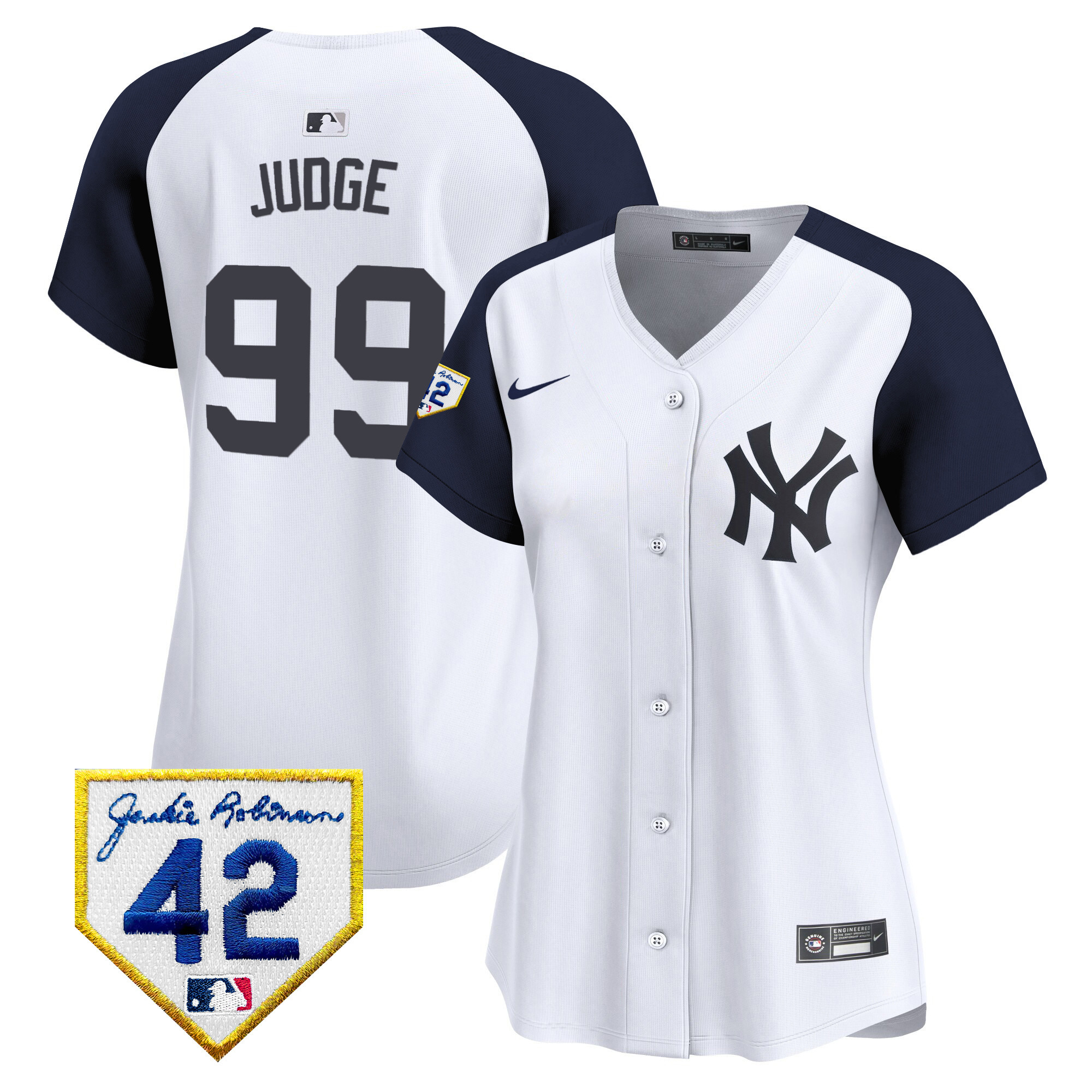 Women's New York Yankees 2024 Jackie Robinson Patch Vapor Premier Limited Jersey - All Stitched