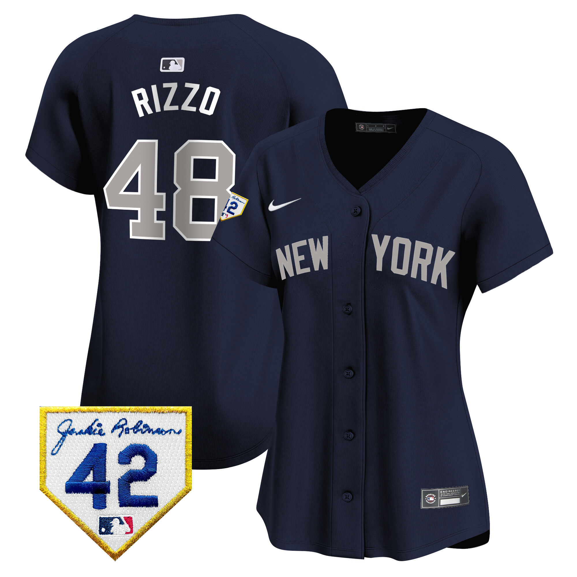 Women's New York Yankees 2024 Jackie Robinson Patch Vapor Premier Limited Jersey - All Stitched