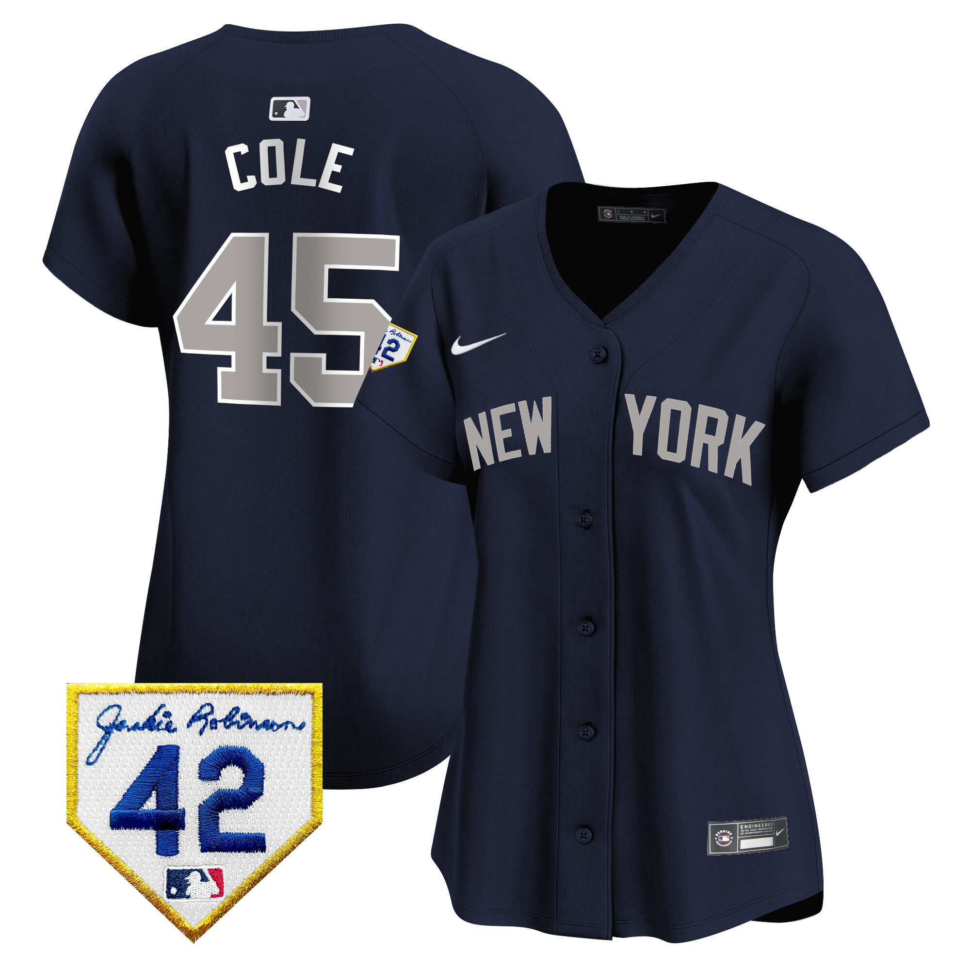 Women's New York Yankees 2024 Jackie Robinson Patch Vapor Premier Limited Jersey - All Stitched
